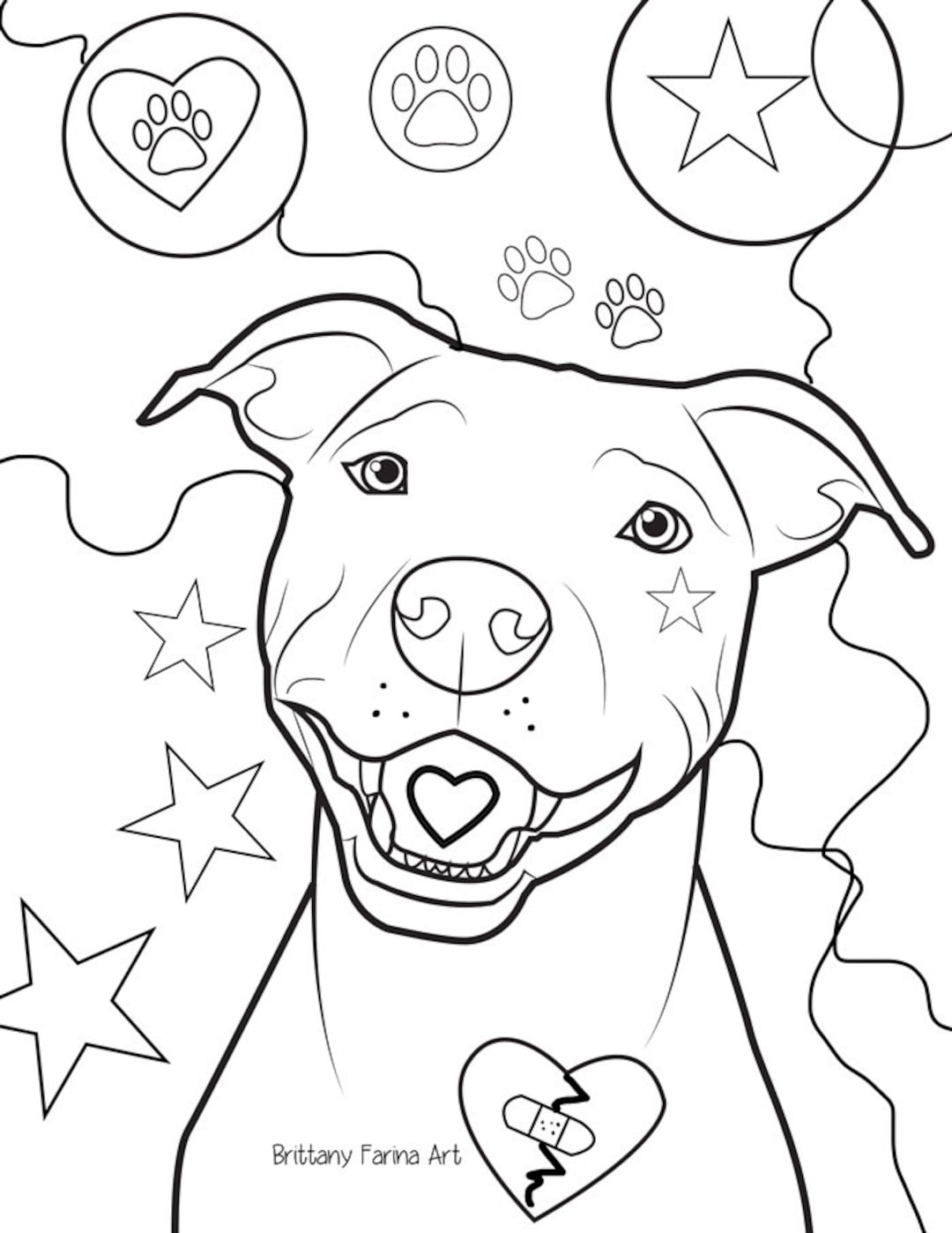 Pitbull Dog Coloring Pages