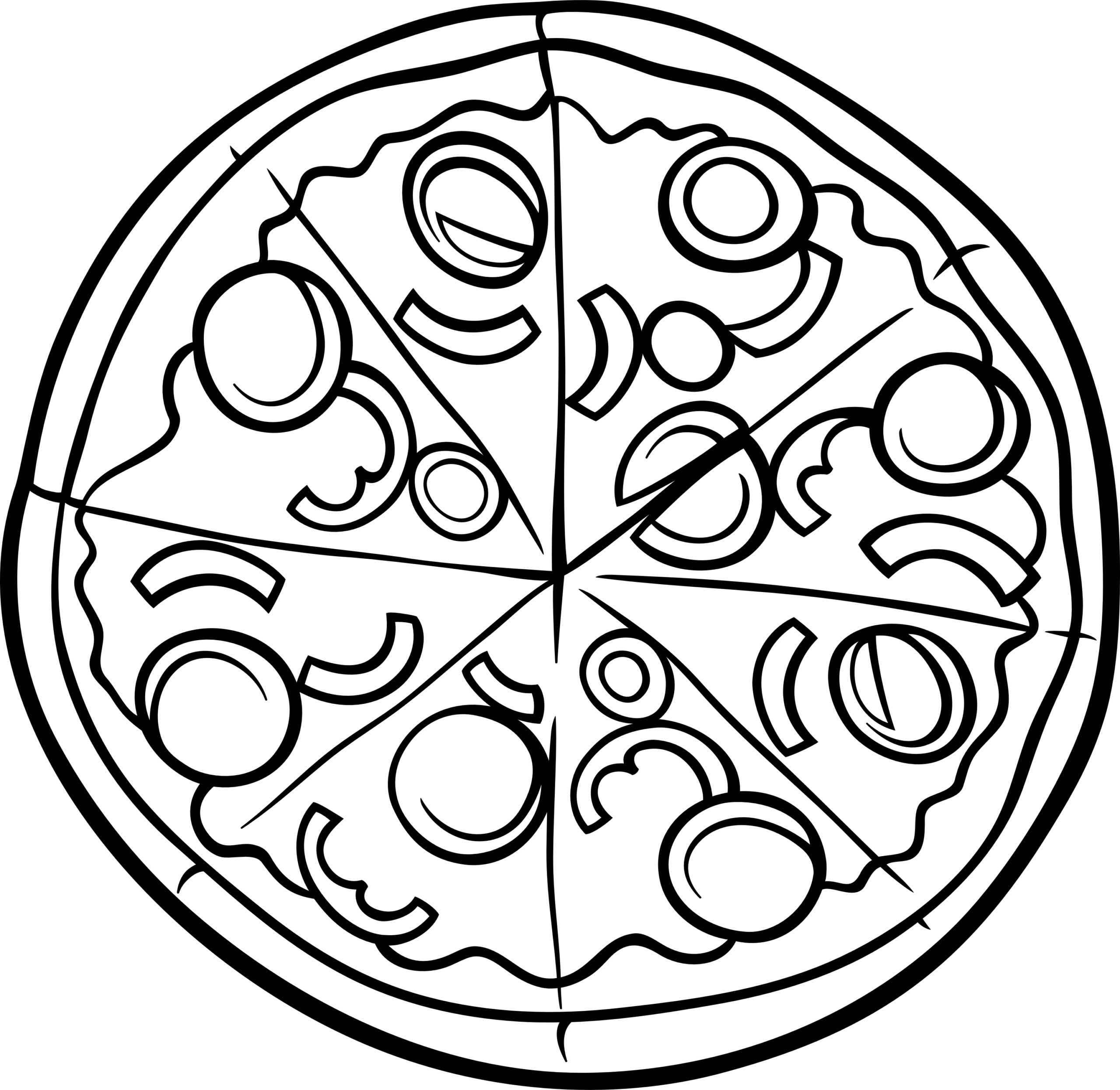 Pizza Coloring Page Printable Worksheets Library