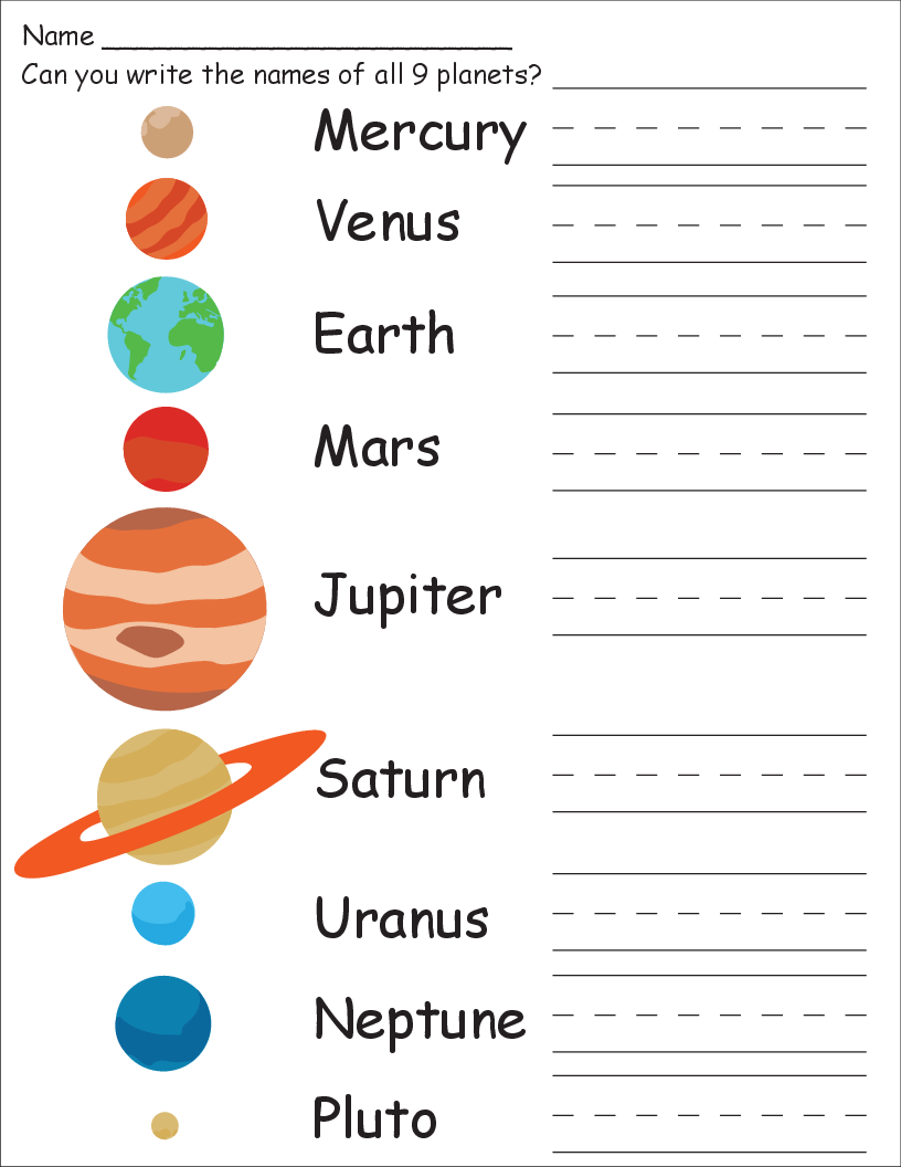 Planets Worksheets For Kindergarten Free Science Worksheets Worksheets Library