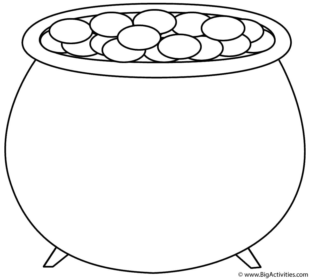 Pot Of Gold Coloring Page