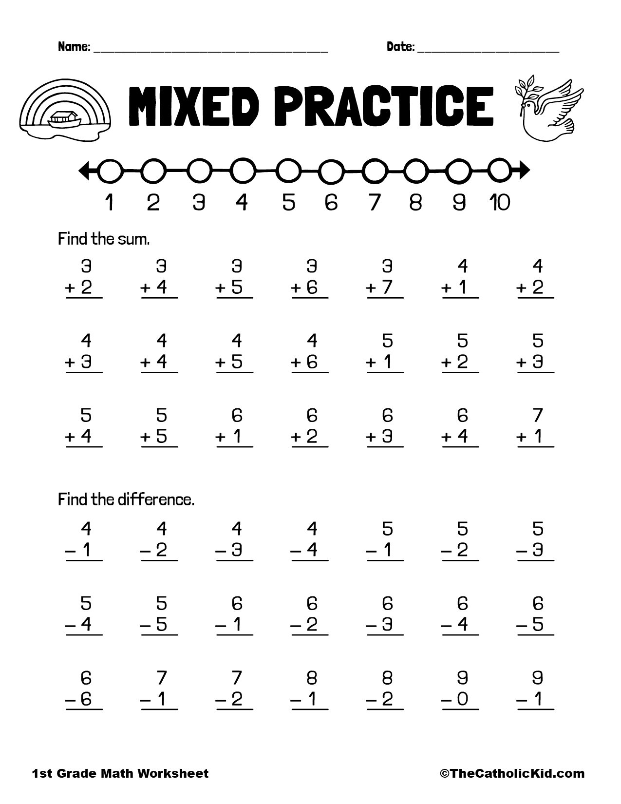 Addition And Subtraction Worksheet