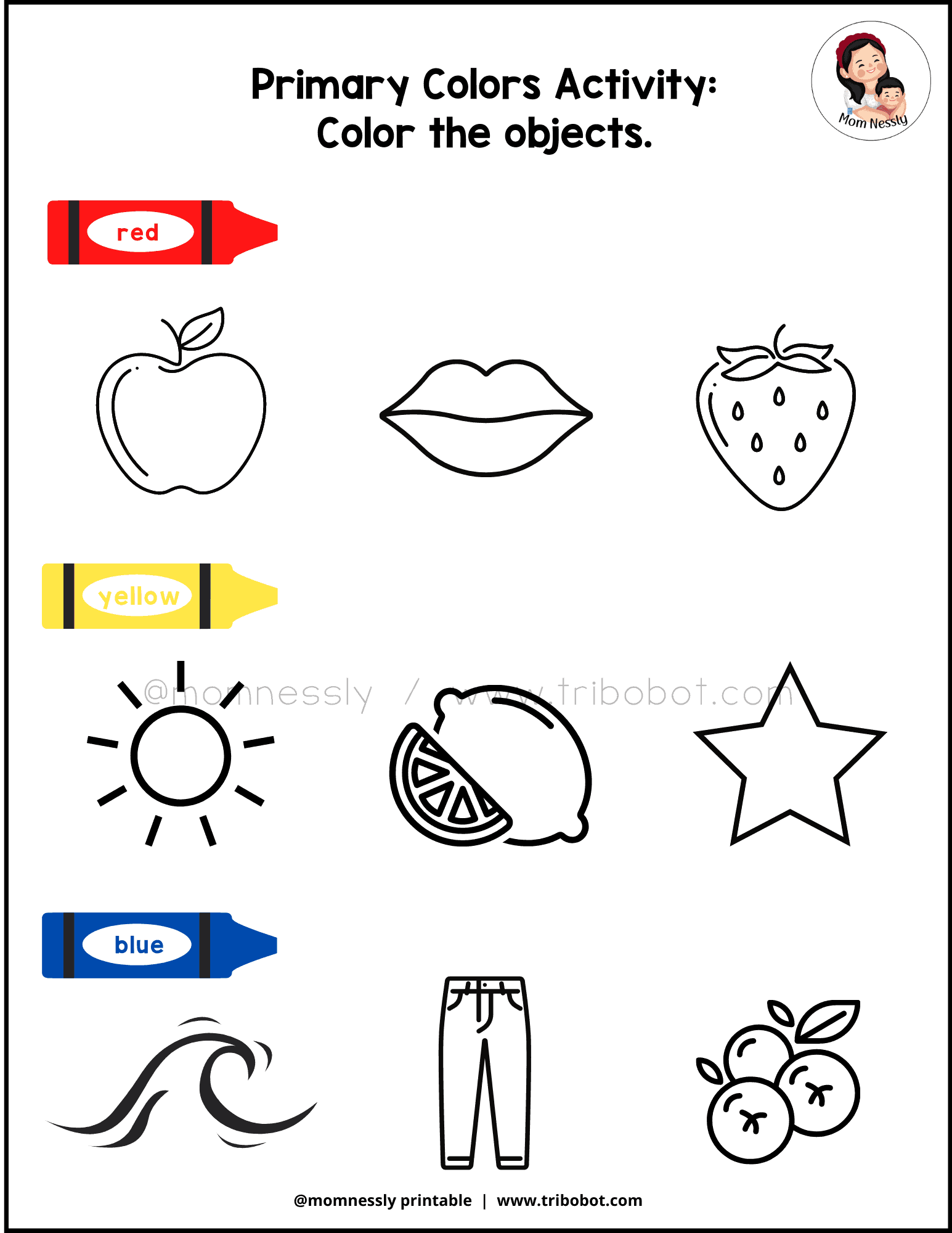 Primary Colors Worksheets Tribobot X Mom Nessly Worksheets Library