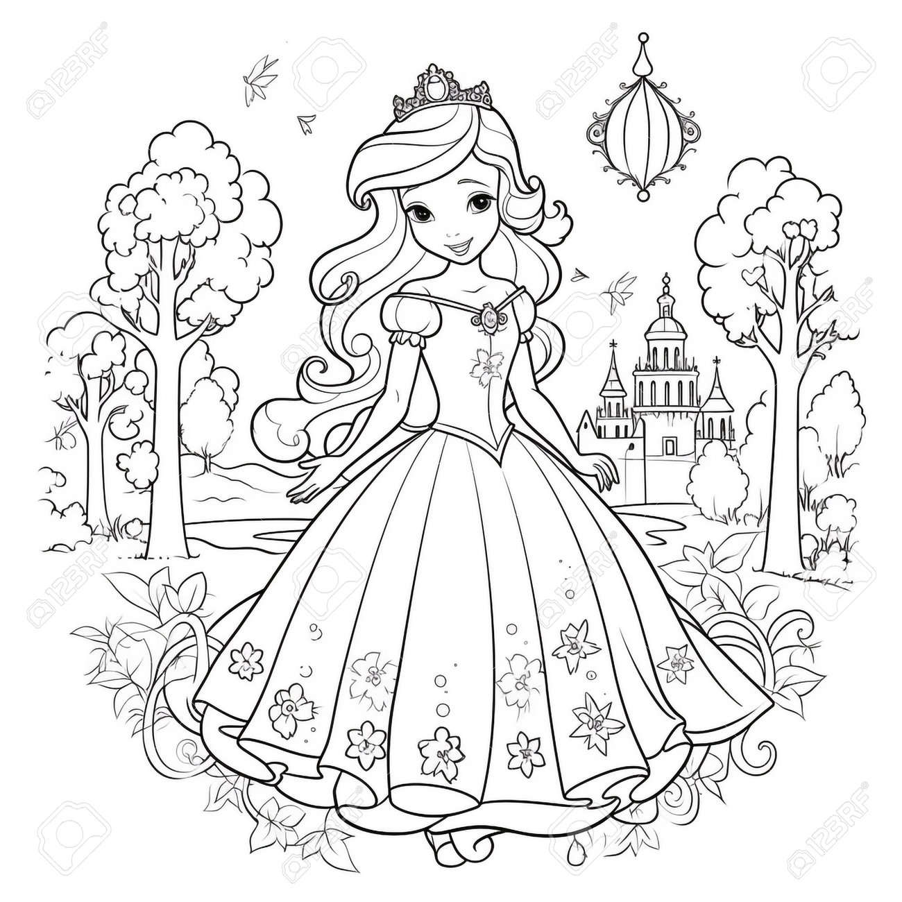 Princess Coloring Page Stock Photo Picture And Royalty Free Image Image 210456344 