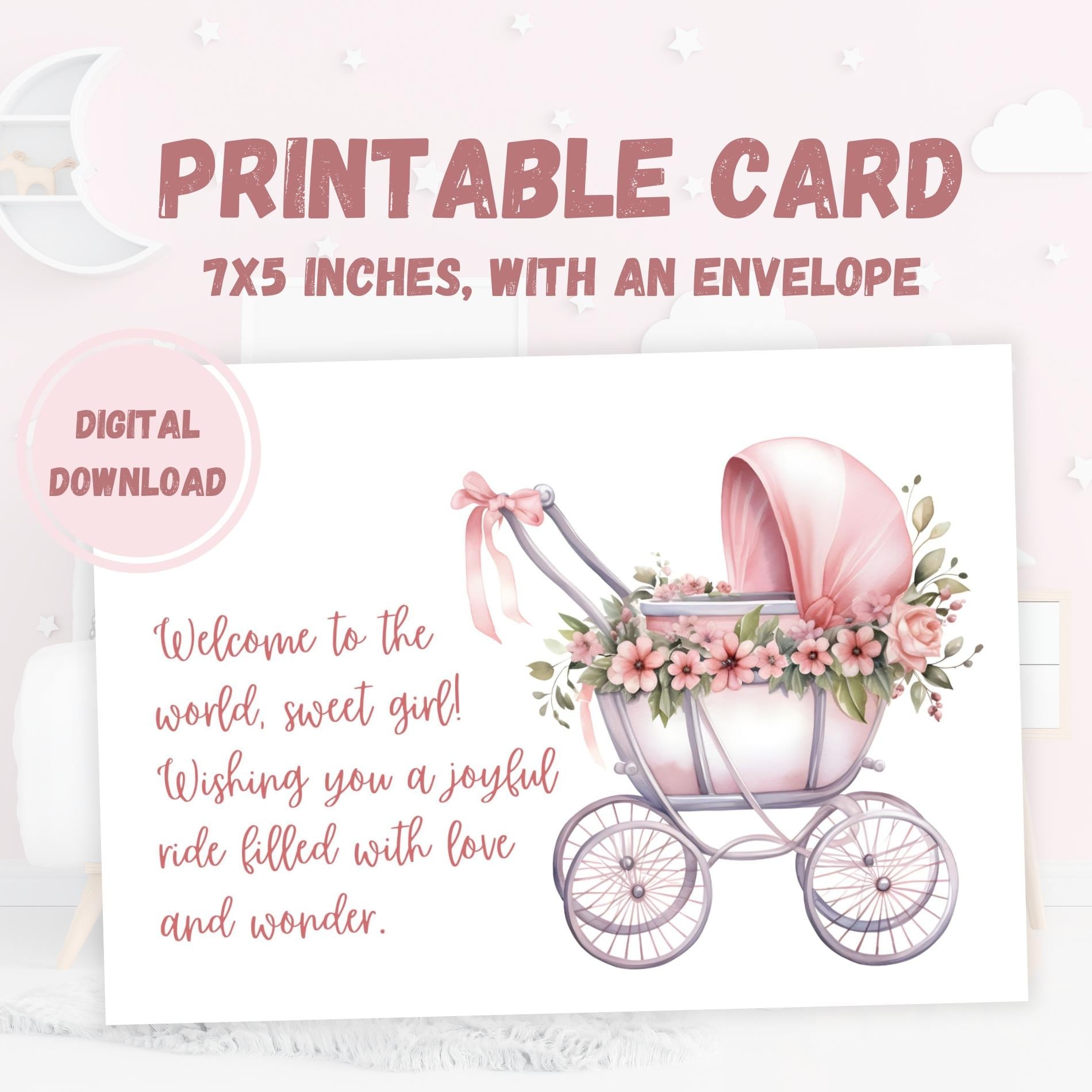 Printable Baby Girl Card Welcome Newborn Postcard Digital Child Birth Gift Nursery Shower Party New Born Arrival Mom Congratulations Etsy Printable Baby Girl Card Welcome Newborn Postcard Digital Child Birth Gift Nursery Shower Party New Born Arrival Mom Congratulations Etsy