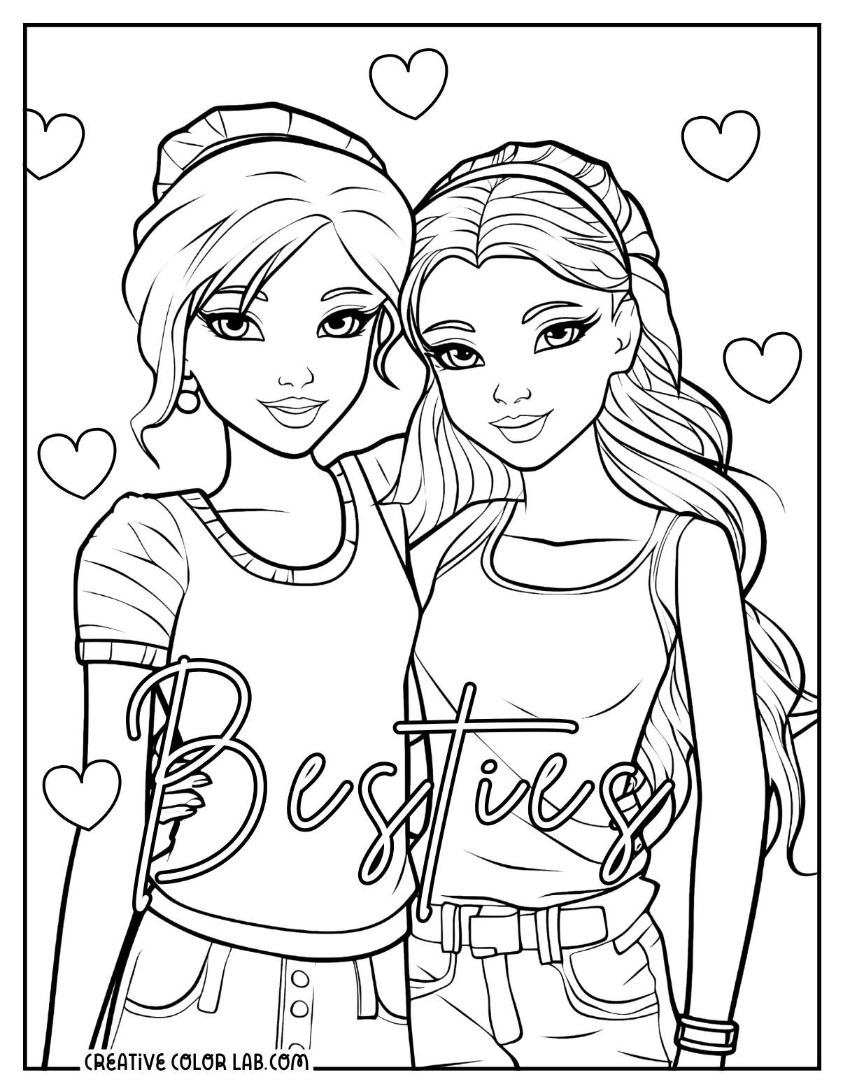 Printable Best Friend Coloring Pages Free Friendship Printables Printable Best Friend Coloring Pages Free Friendship Printables