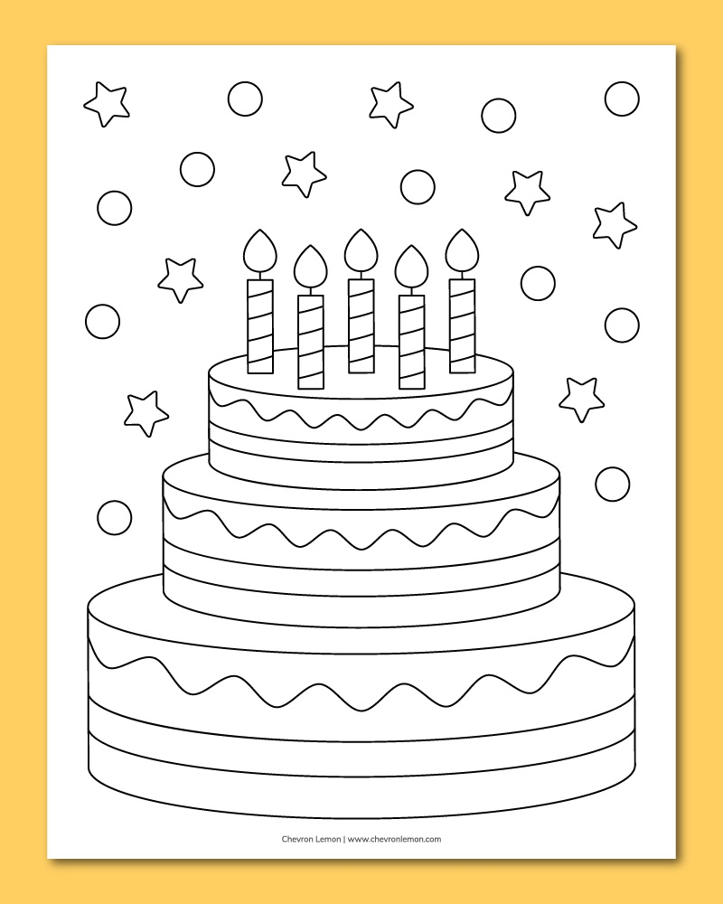 Birthday Cake Coloring Pages