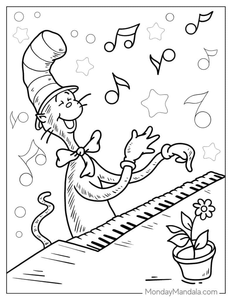 cat in the hat coloring page