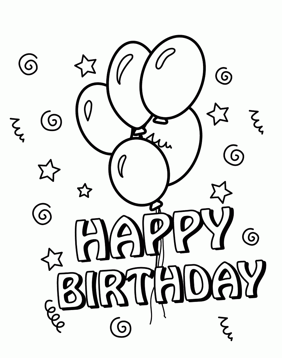 Happy Birthday Printable Coloring Pages