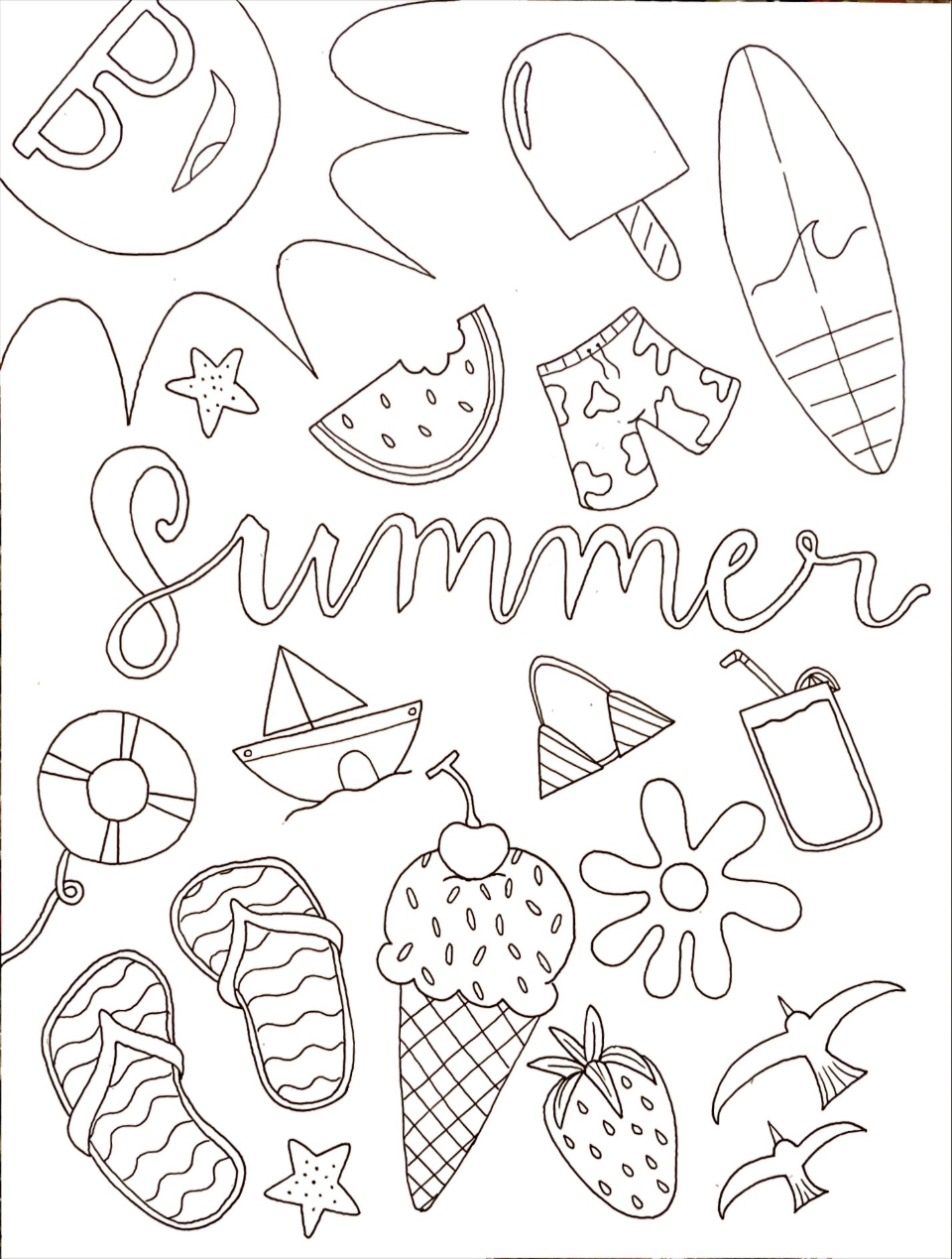 summer printable coloring pages
