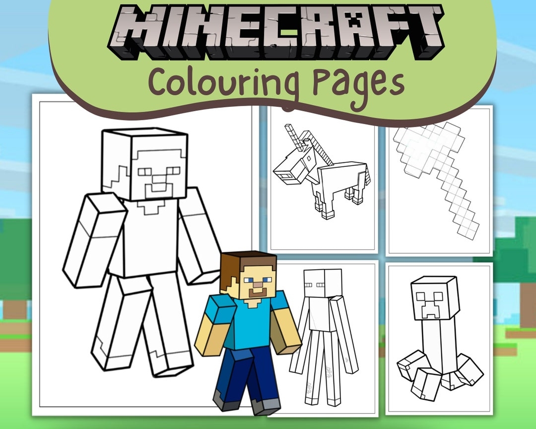 coloring pages steve minecraft