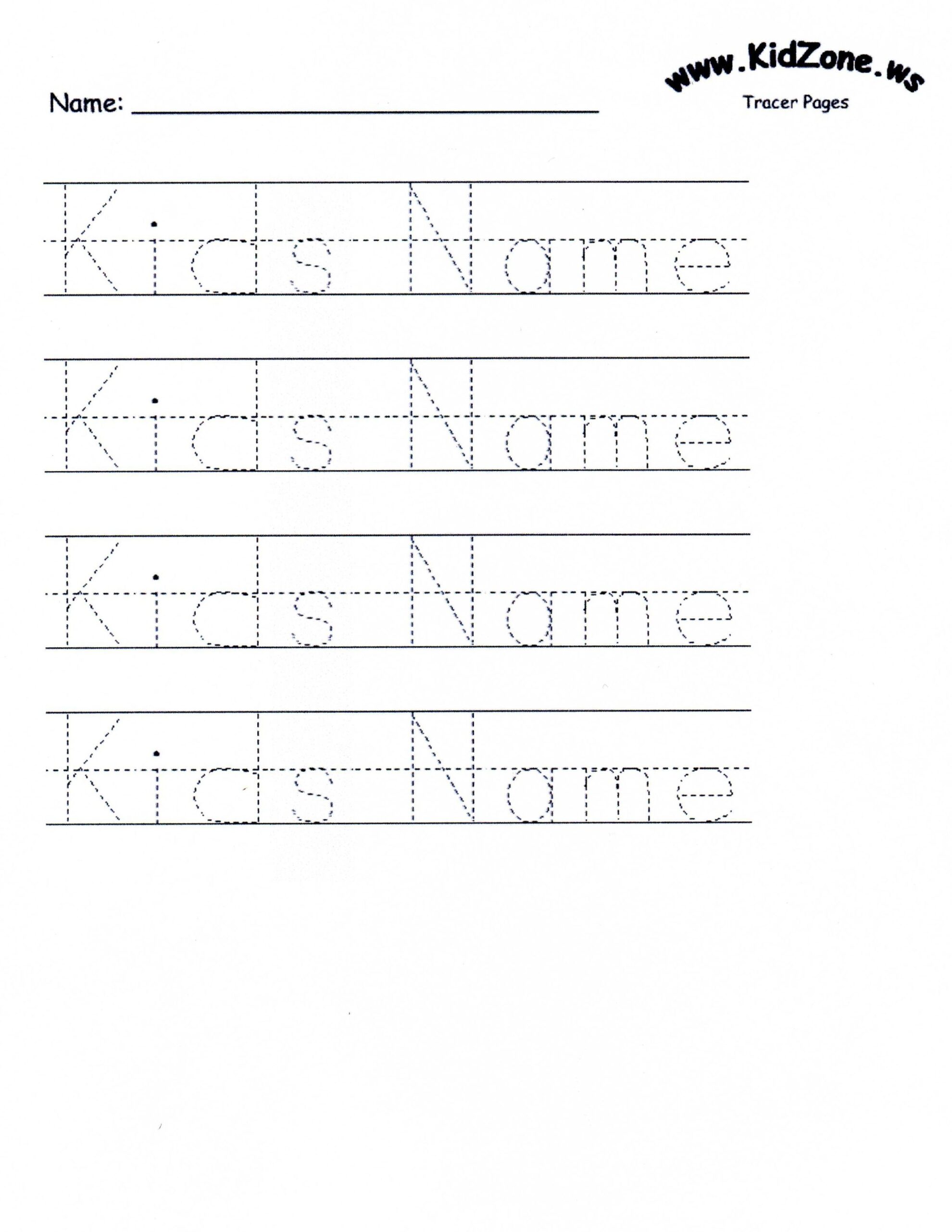 free name tracing worksheet printable