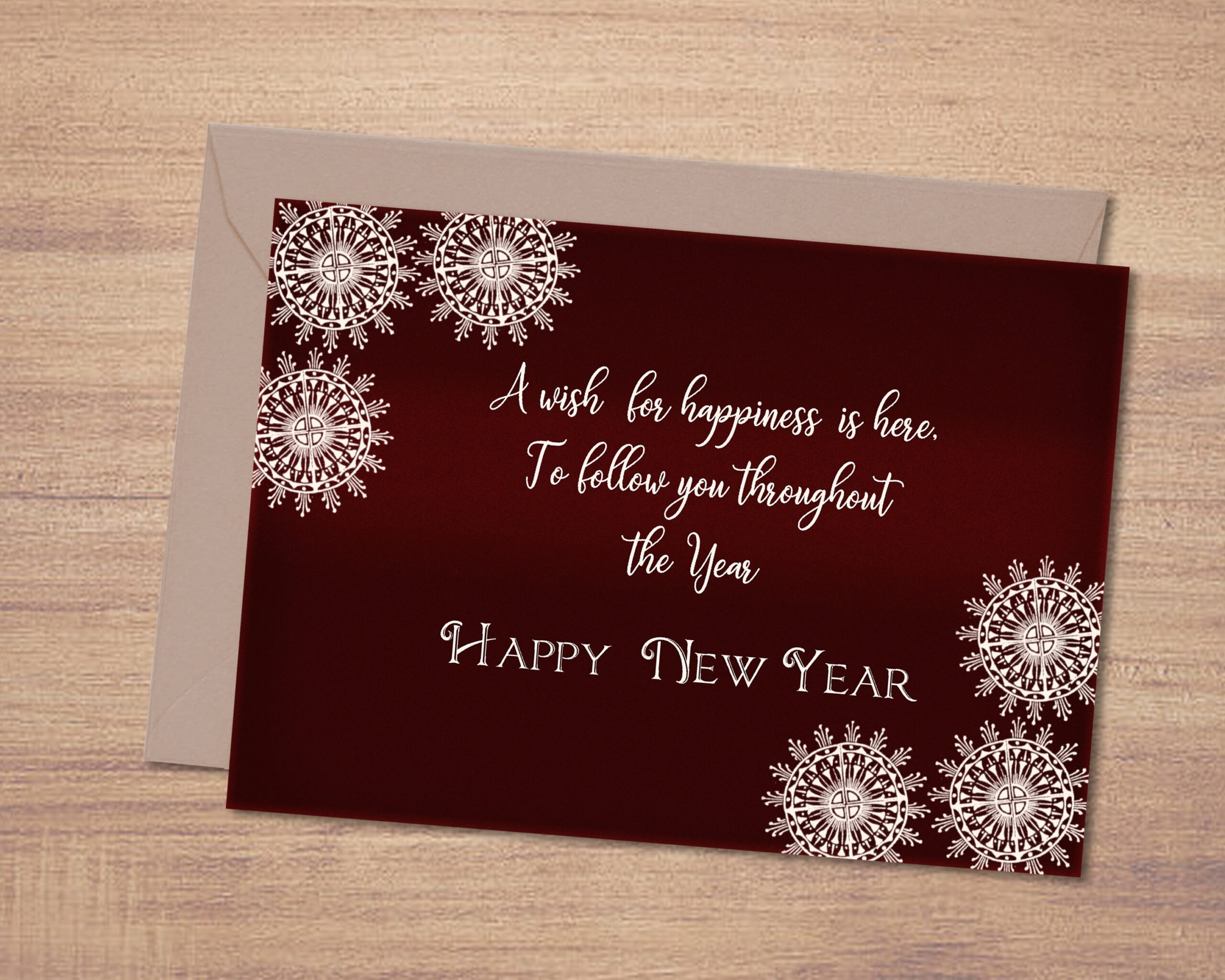 Printable New Year Card Elegant Greetings Instant Download Etsy