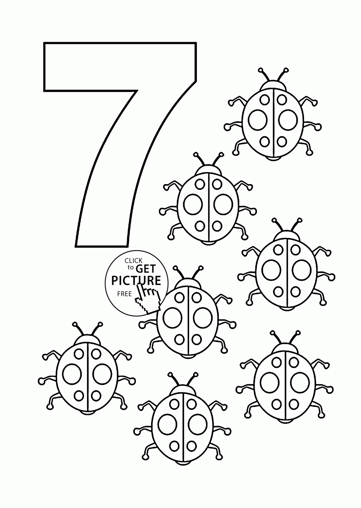 Printable Number 7 Seven Coloring Page PDF For Kids Worksheets Library Printable Number 7 Seven Coloring Page PDF For Kids Worksheets Library