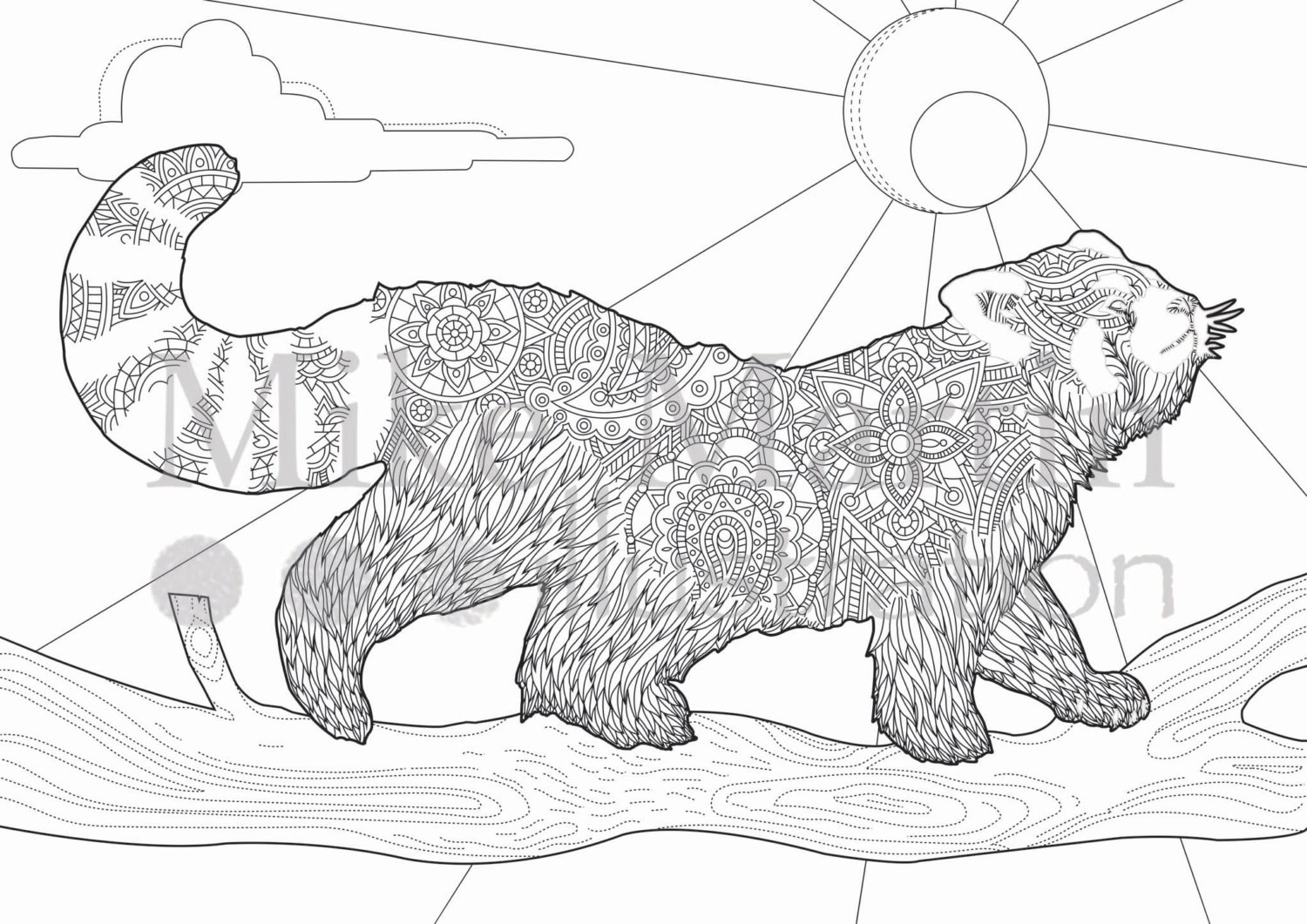 Red Panda Coloring Page