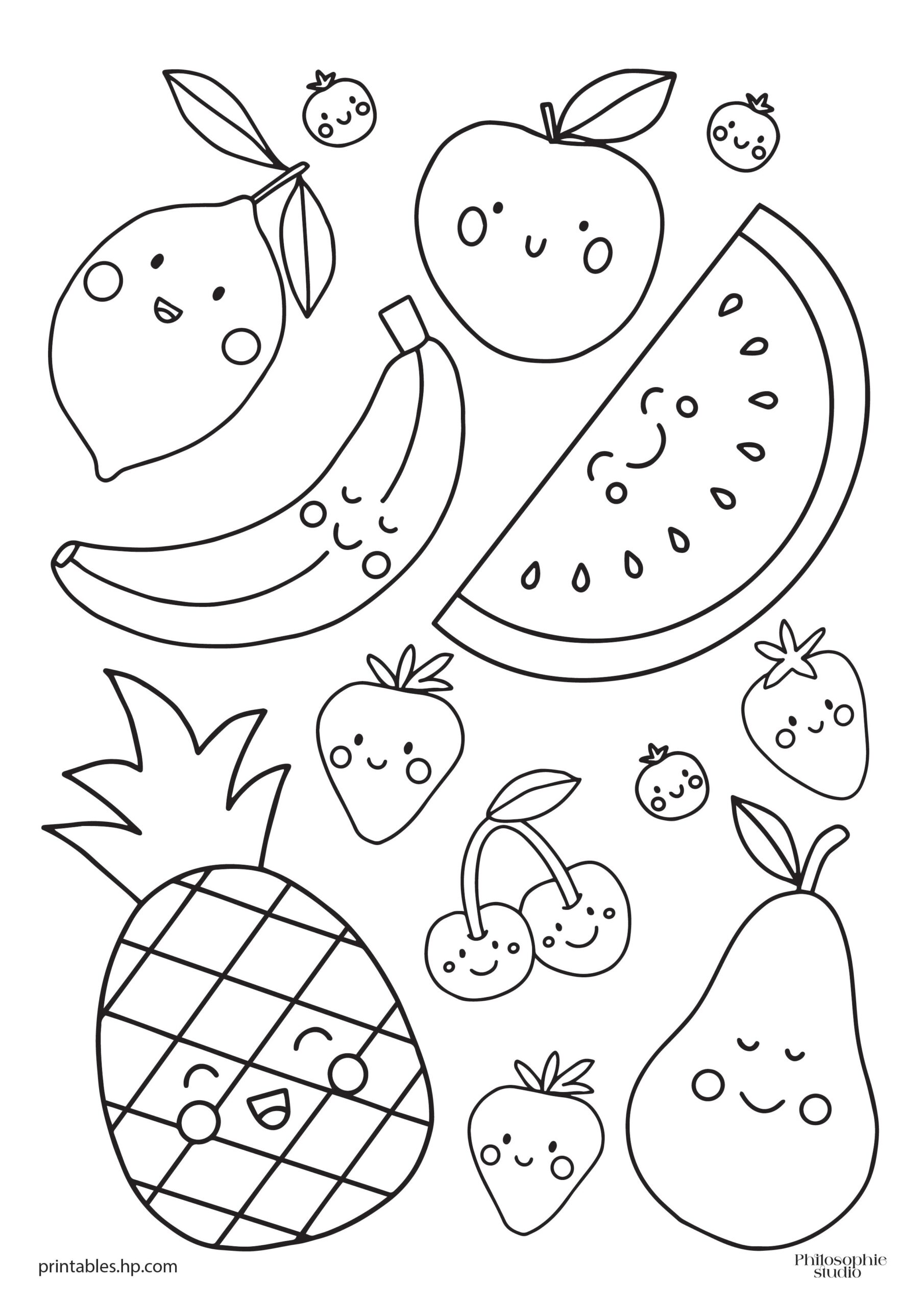 Fruit Colouring In Pages