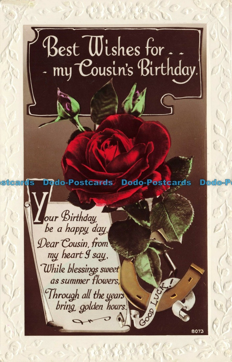 R625599 Best Wishes For My Cousins Birthday Your Birthday Be A Happy Day Good EBay