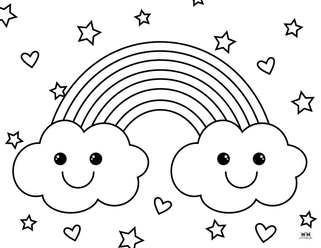rainbow coloring page printable