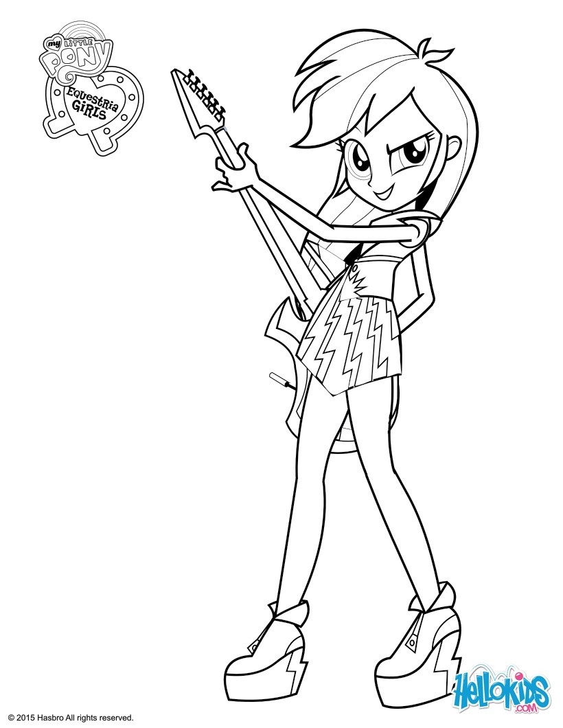 Rainbow Dash Coloring Pages Hellokids