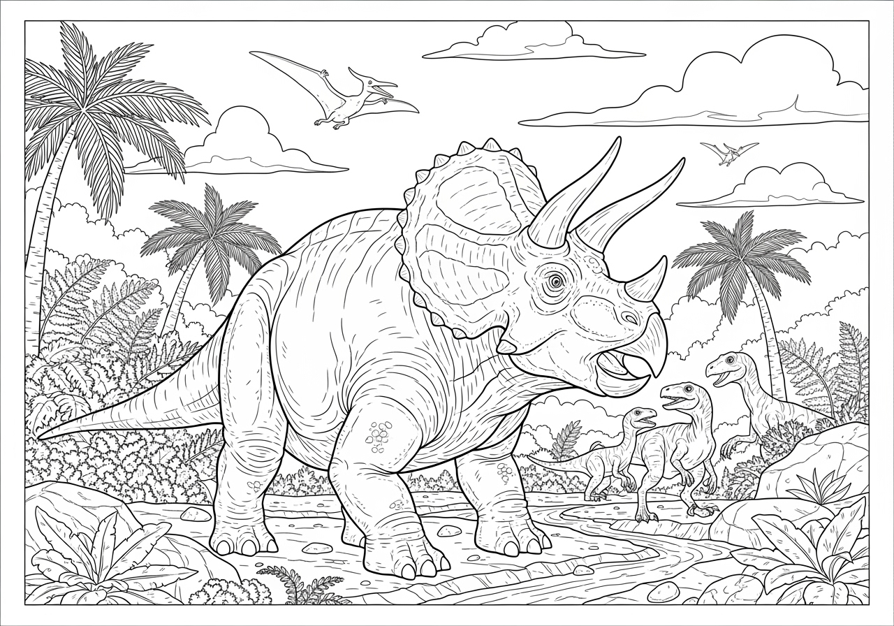 Realistic Dinosaur Coloring Page For Kids To Print Realistic Dinosaur Coloring Page For Kids To Print