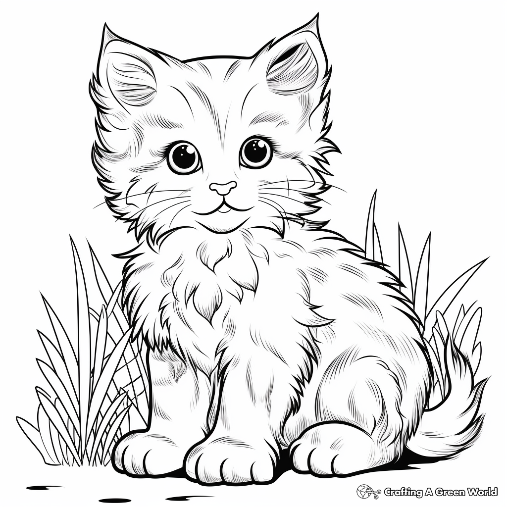 Realistic Cat Coloring Pages