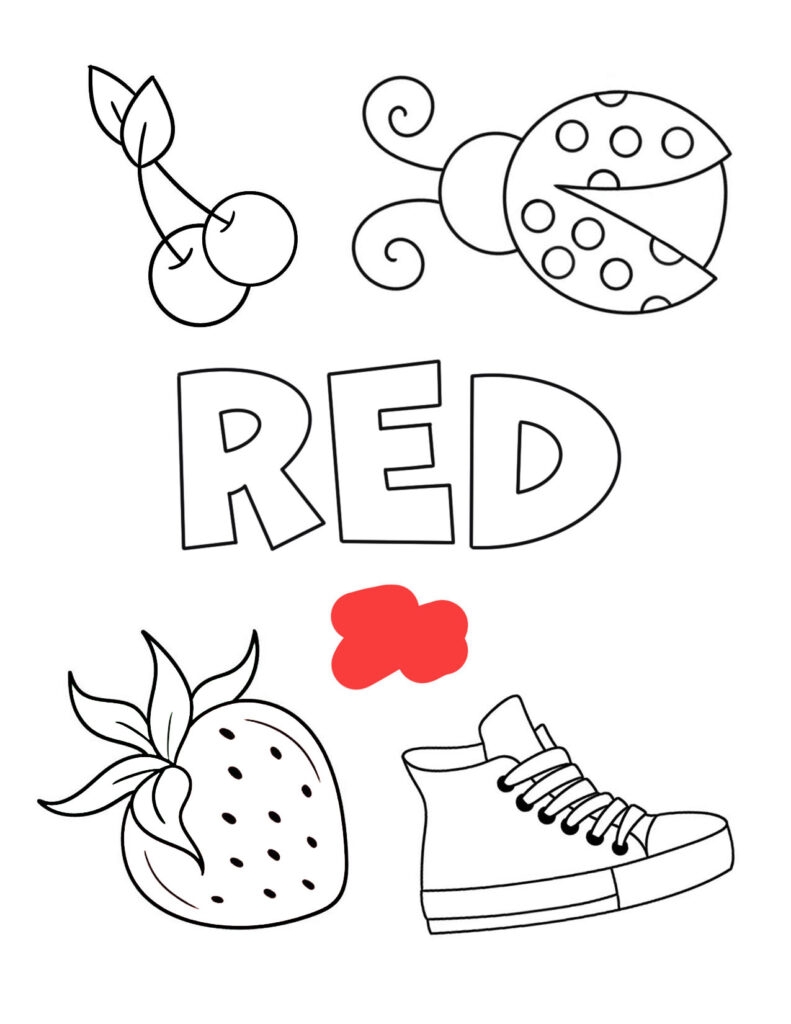 Color Red Worksheets For Preschool