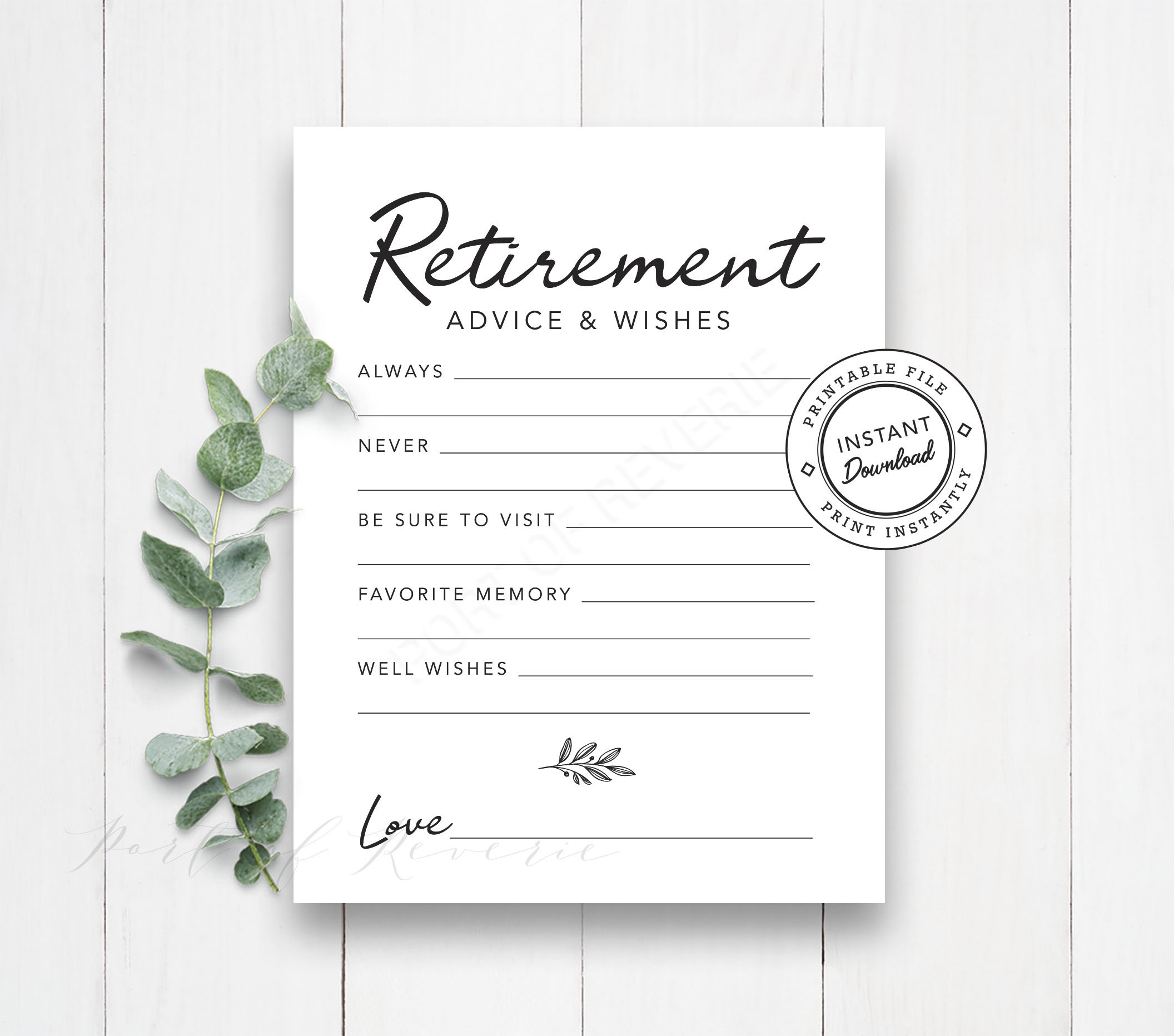 Retirement Advice And Wishes Retirement Party Game INSTANT DOWNLOAD Retirement Good Bye Party Game Etsy