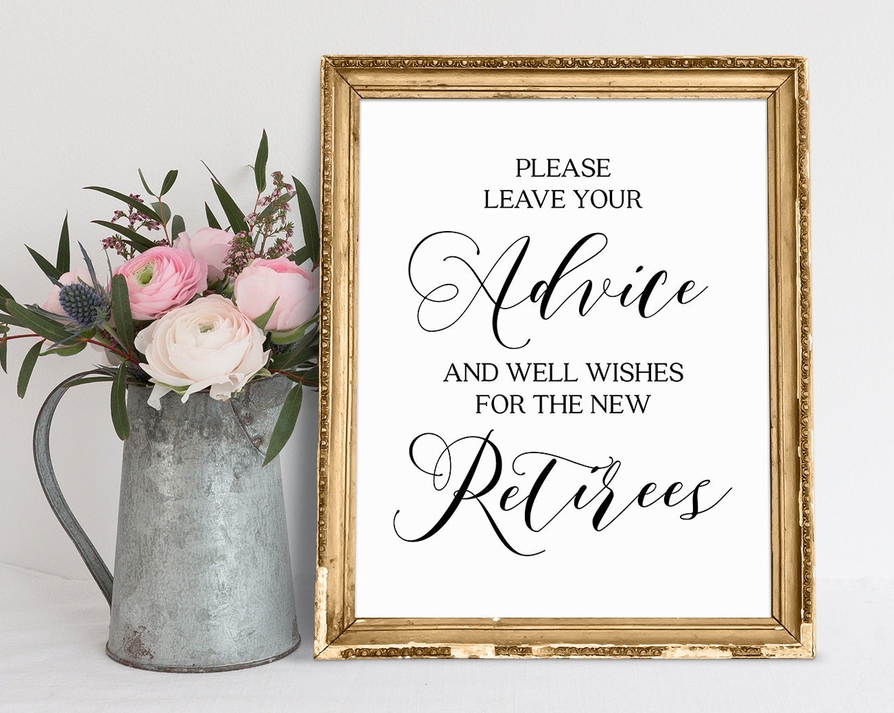 Retirement Advice Well Wishes Sign Elegant Guest Book digital Download Etsy