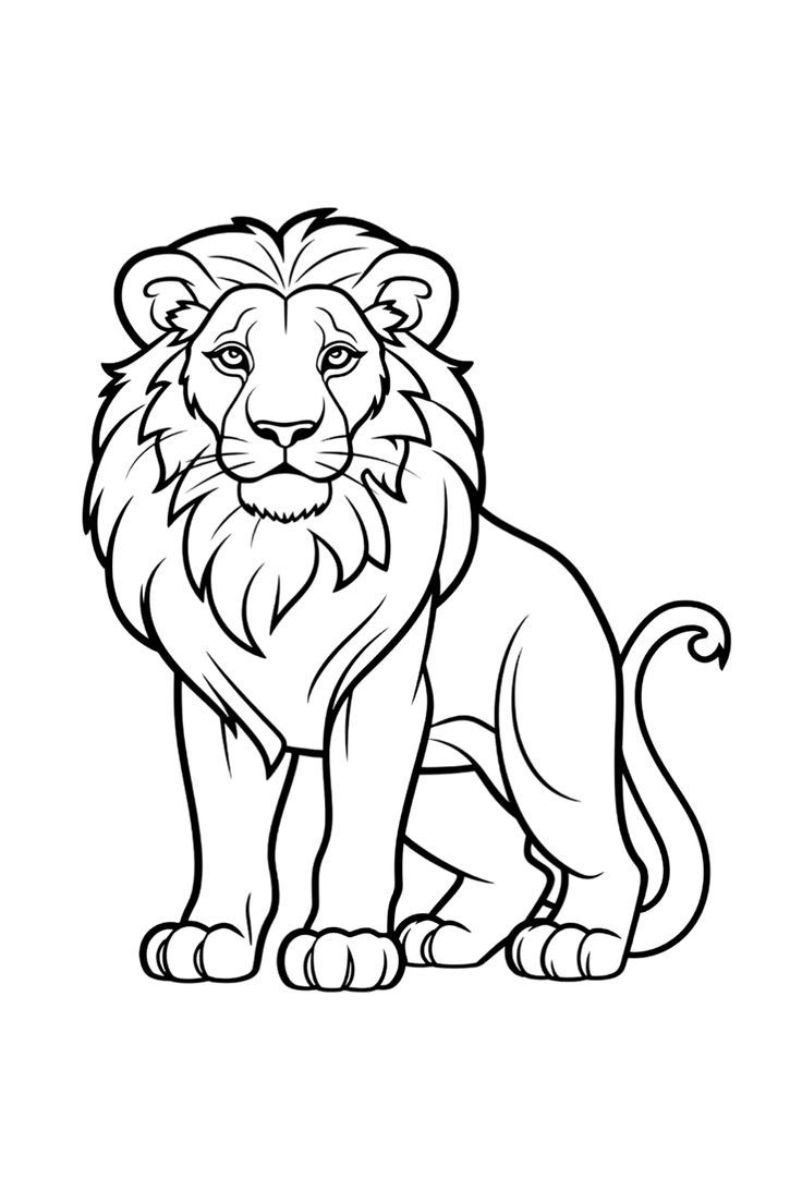 Lion Coloring Book Page