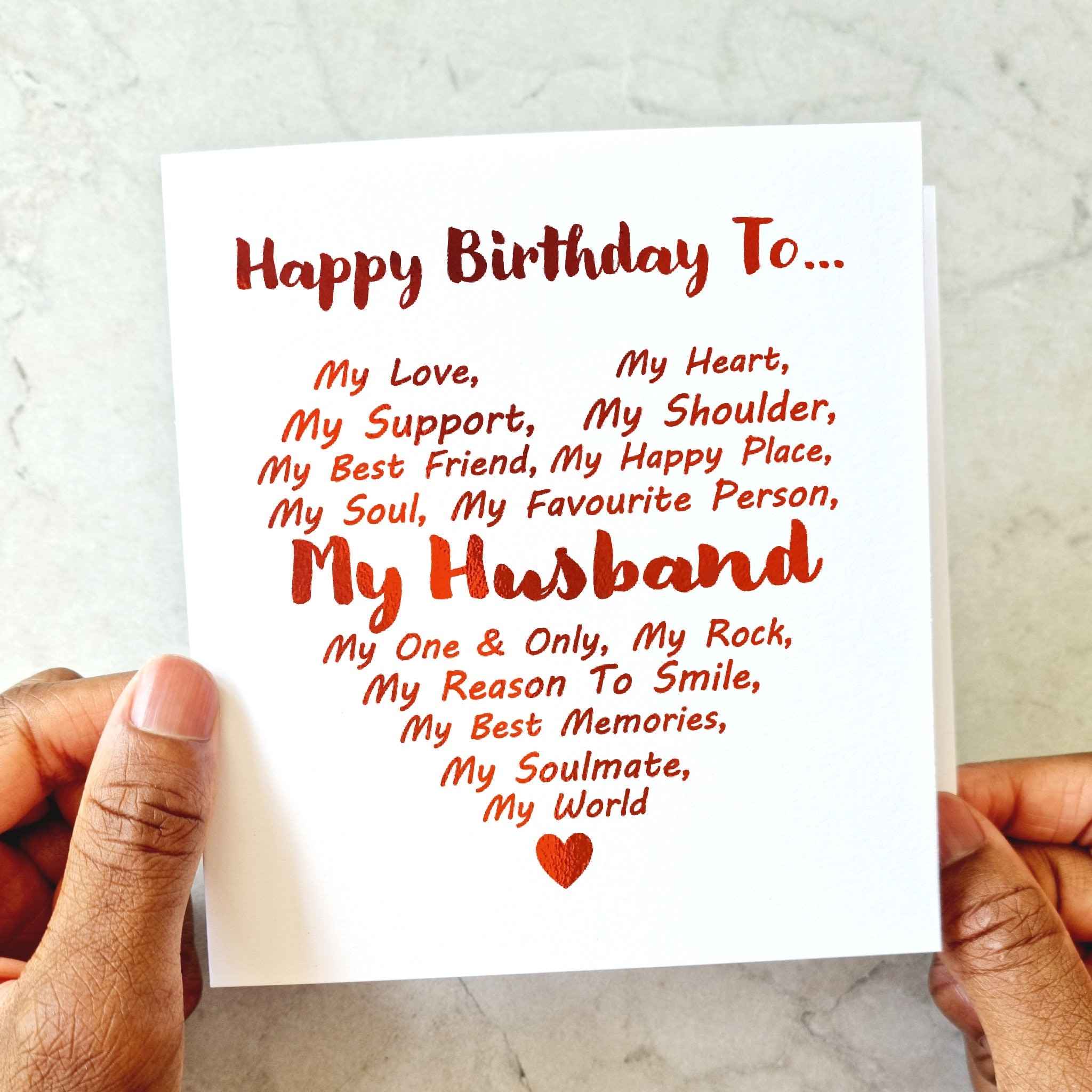 Romantic Husband Birthday Card Romantic Birthday Card For Husband Cute Birthday Card For Husband Red Foil Card 1st 2nd Anniversary Etsy Israel