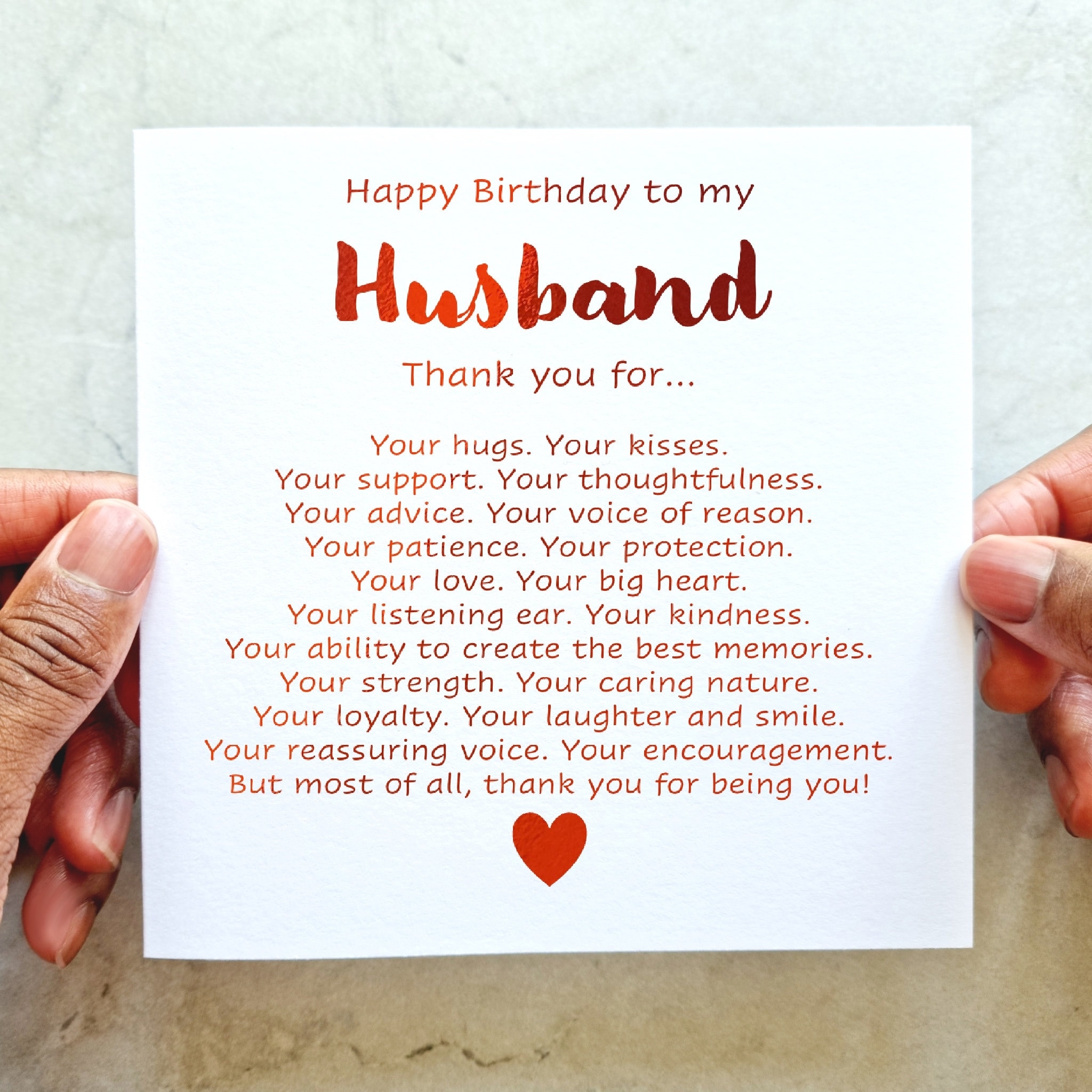 Romantic Husband Birthday Card Romantic Birthday Card For Husband Cute Birthday Card For Husband Red Foil Card Husband Card Etsy