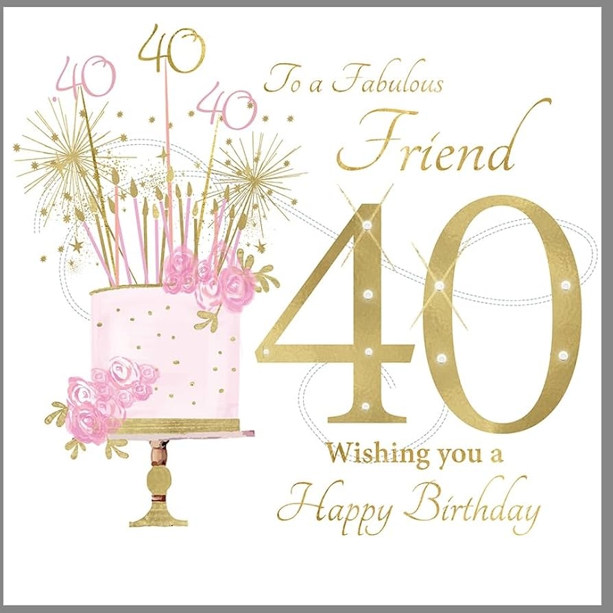 Rush Design Fabulous Friend Female 40th Milestone Large Birthday Card Age 40 Pink Floral Celebration Cake With Flitter And Embellishments Eco Friendly And Recyclable Greeting Cards Amazon au Rush Design Fabulous Friend Female 40th Milestone Large Birthday Card Age 40 Pink Floral Celebration Cake With Flitter And Embellishments Eco Friendly And Recyclable Greeting Cards Amazon au