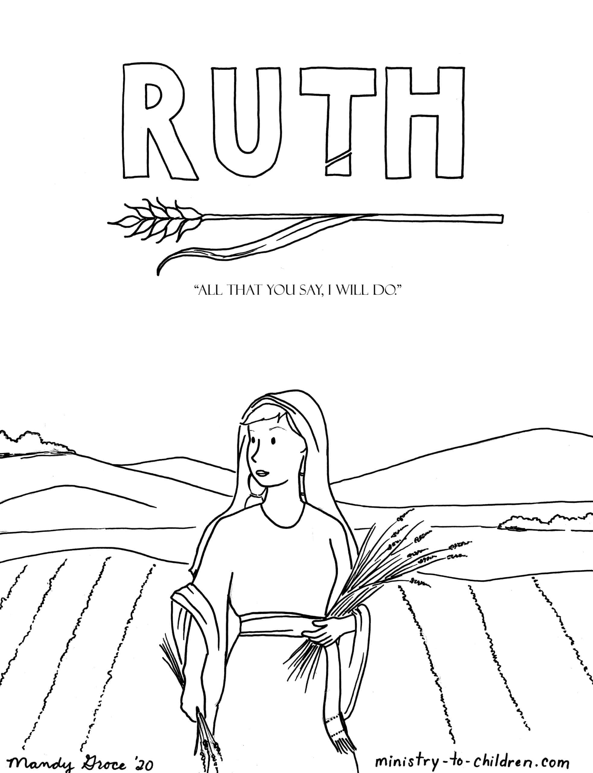 Ruth Coloring Page Ministry To Children