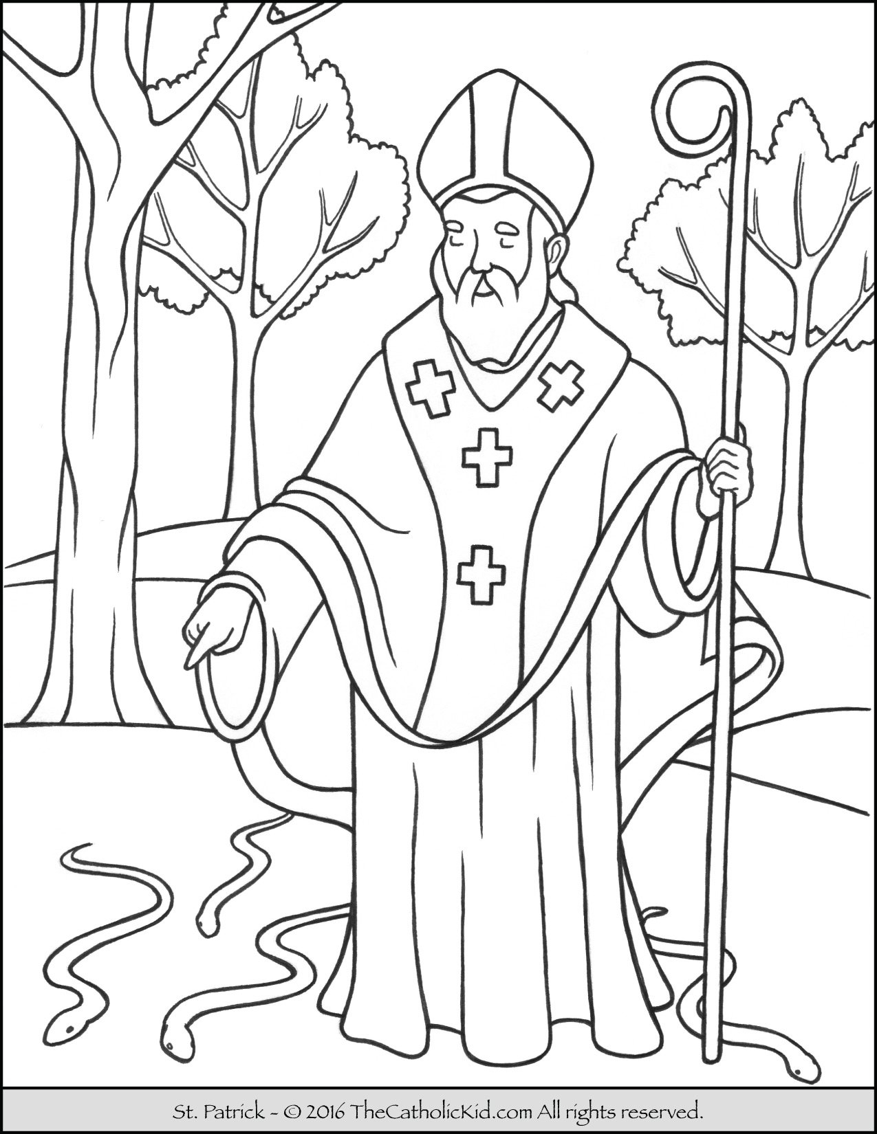 St Patrick Coloring Page