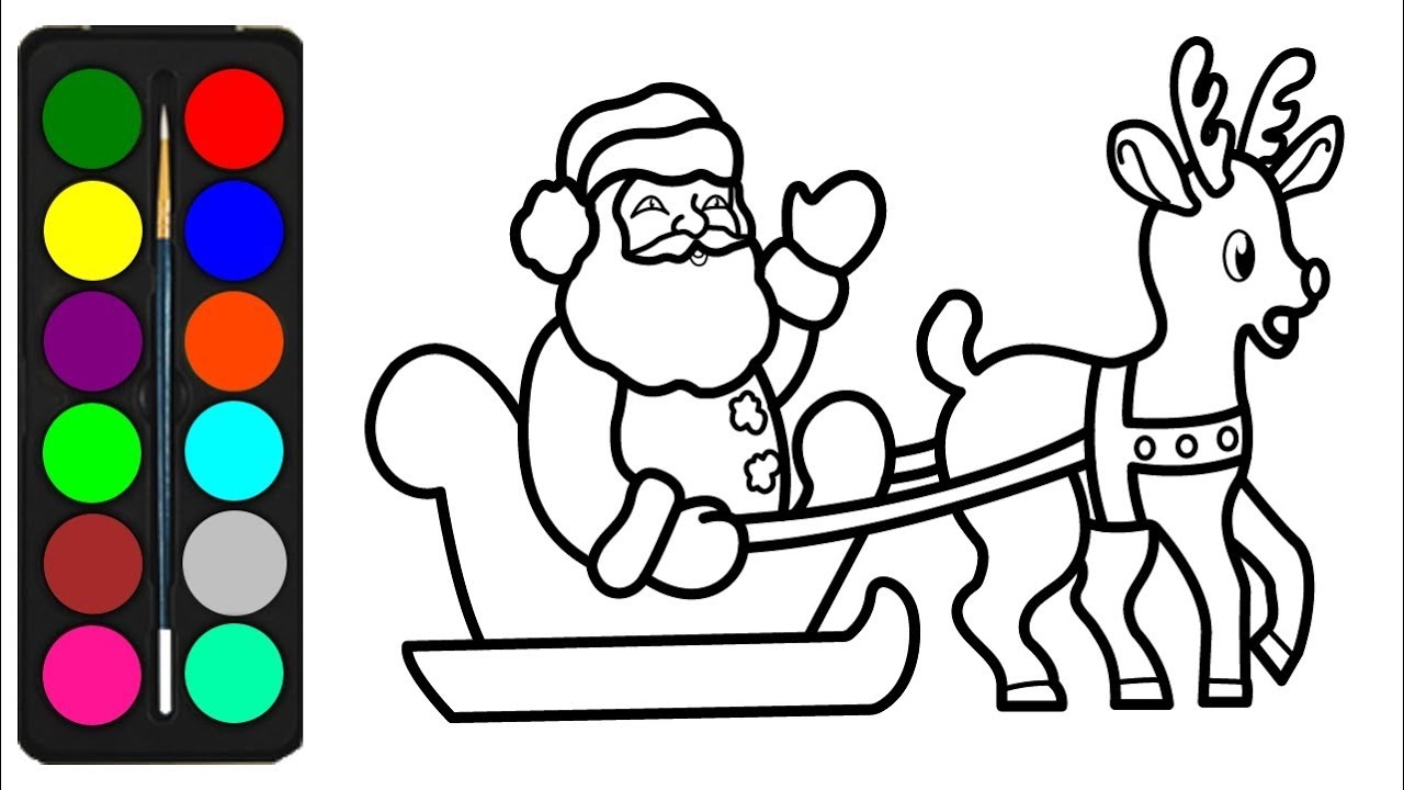 Santa Claus With Sleigh Coloring Pages For Kids Drawings Of Santa Sleigh For Christmas YouTube Santa Claus With Sleigh Coloring Pages For Kids Drawings Of Santa Sleigh For Christmas YouTube