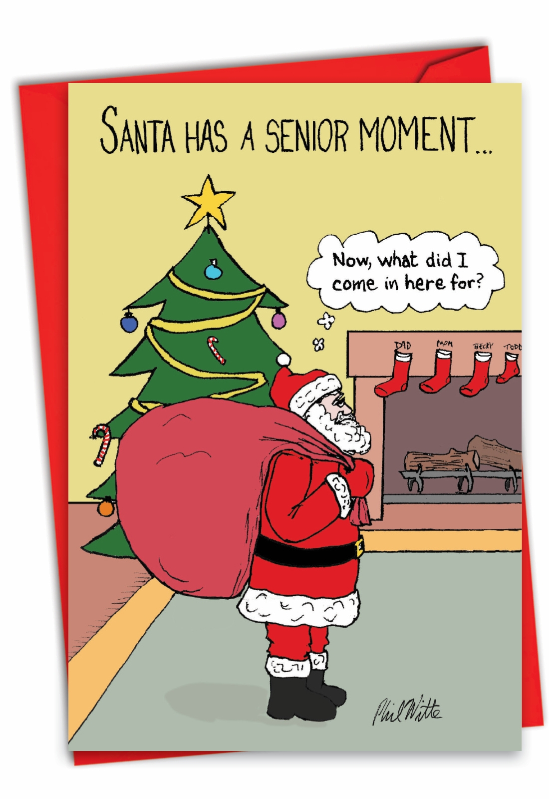 Santa s Senior Moment Funny Merry Christmas Greeting Card
