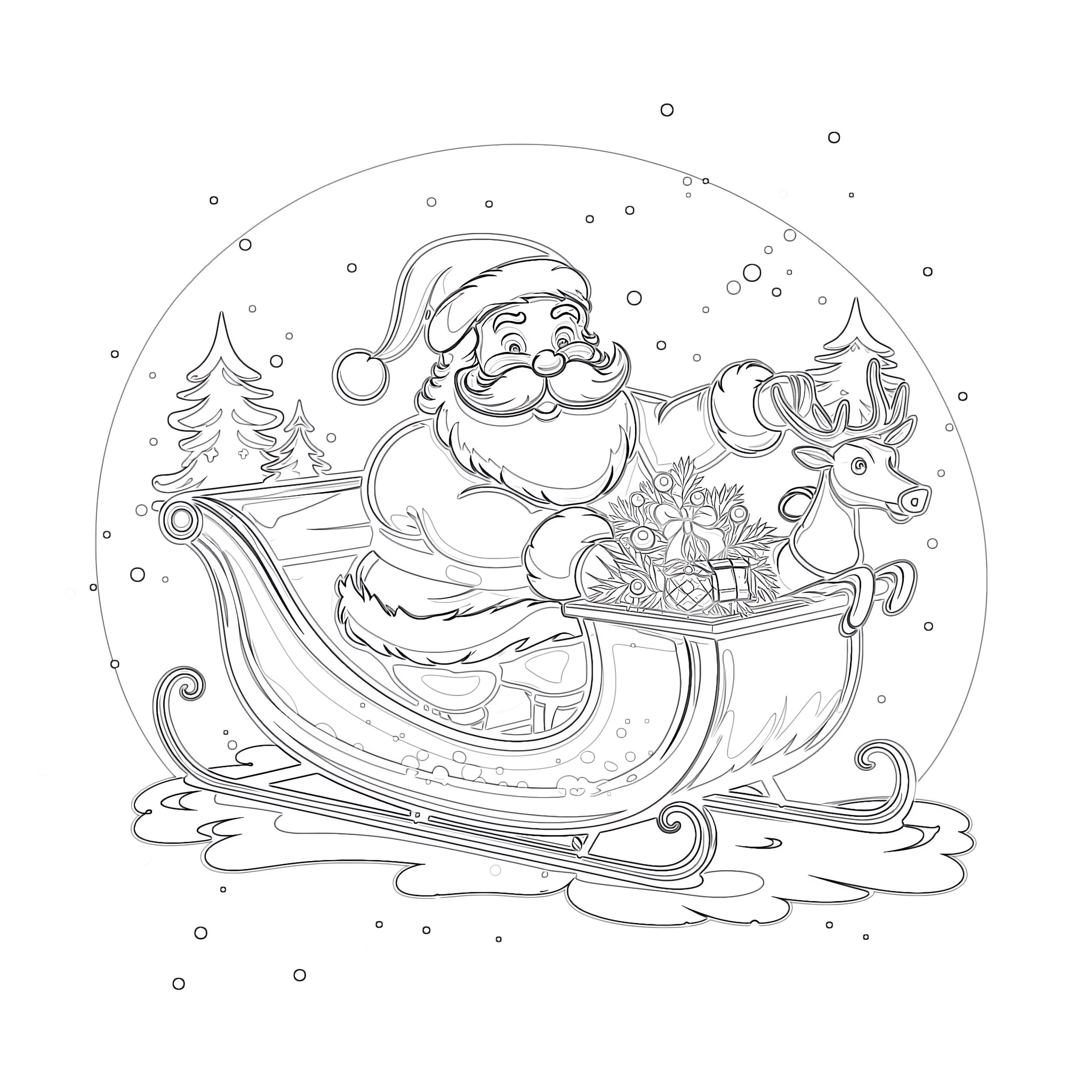Santas Sleigh Coloring Page Coloring Pages Mimi Panda Santas Sleigh Coloring Page Coloring Pages Mimi Panda