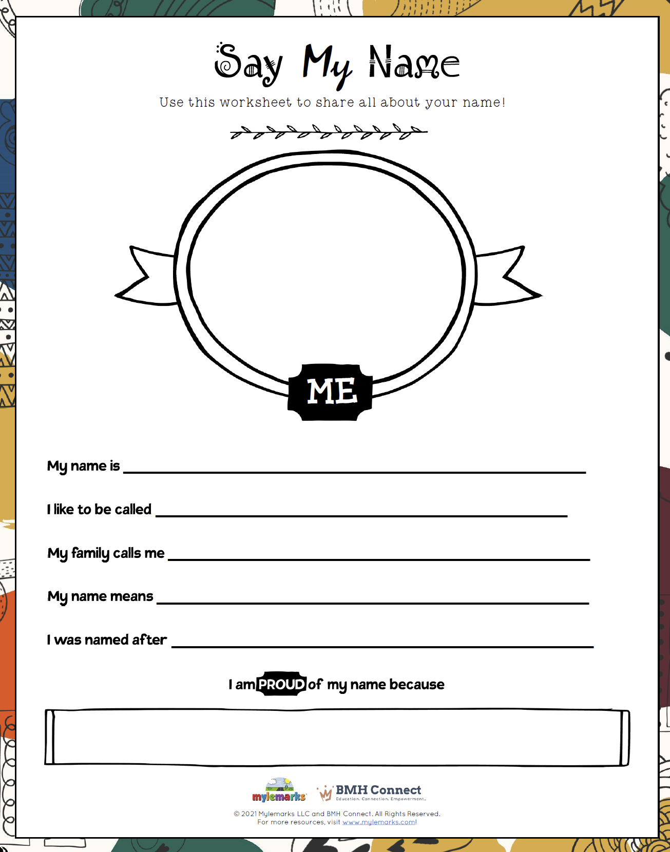 Say My Name Worksheet BMHC 