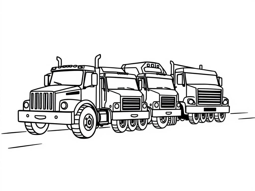 trailer truck coloring pages