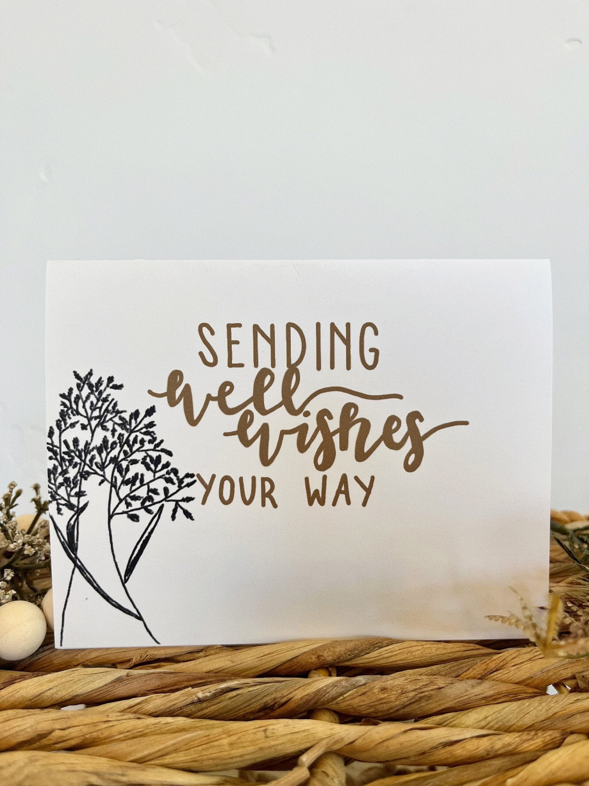 Sending Well Wishes Your Way Greeting Card Cute Card Encouraging Card Get Well Soon Card Etsy