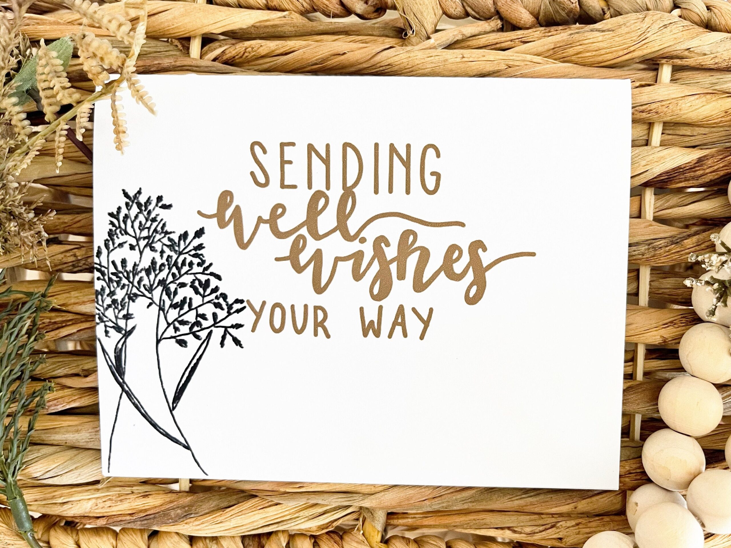 Sending Well Wishes Your Way Greeting Card Cute Card Encouraging Card Get Well Soon Card Etsy