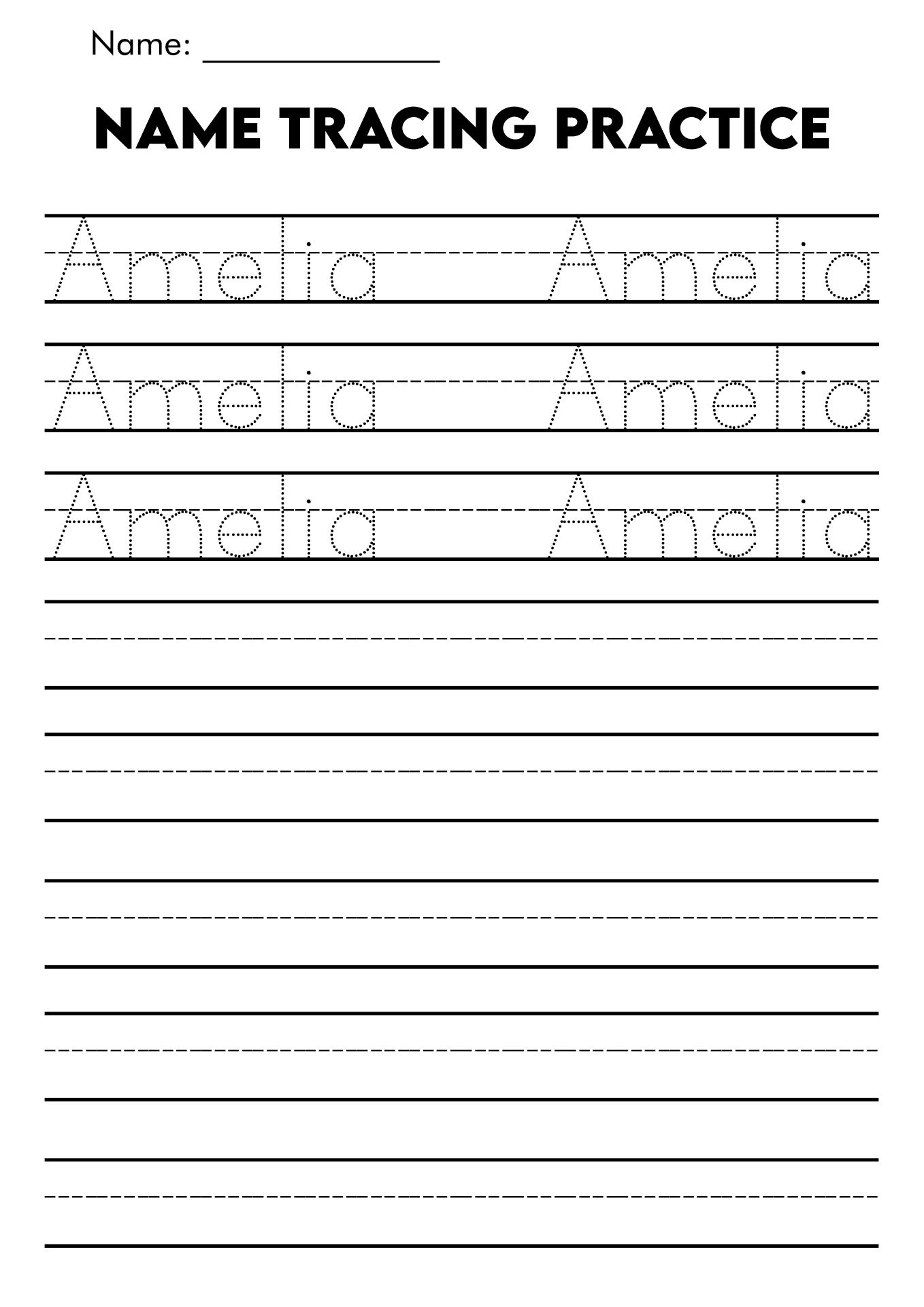 Name Tracing Worksheets With Lines