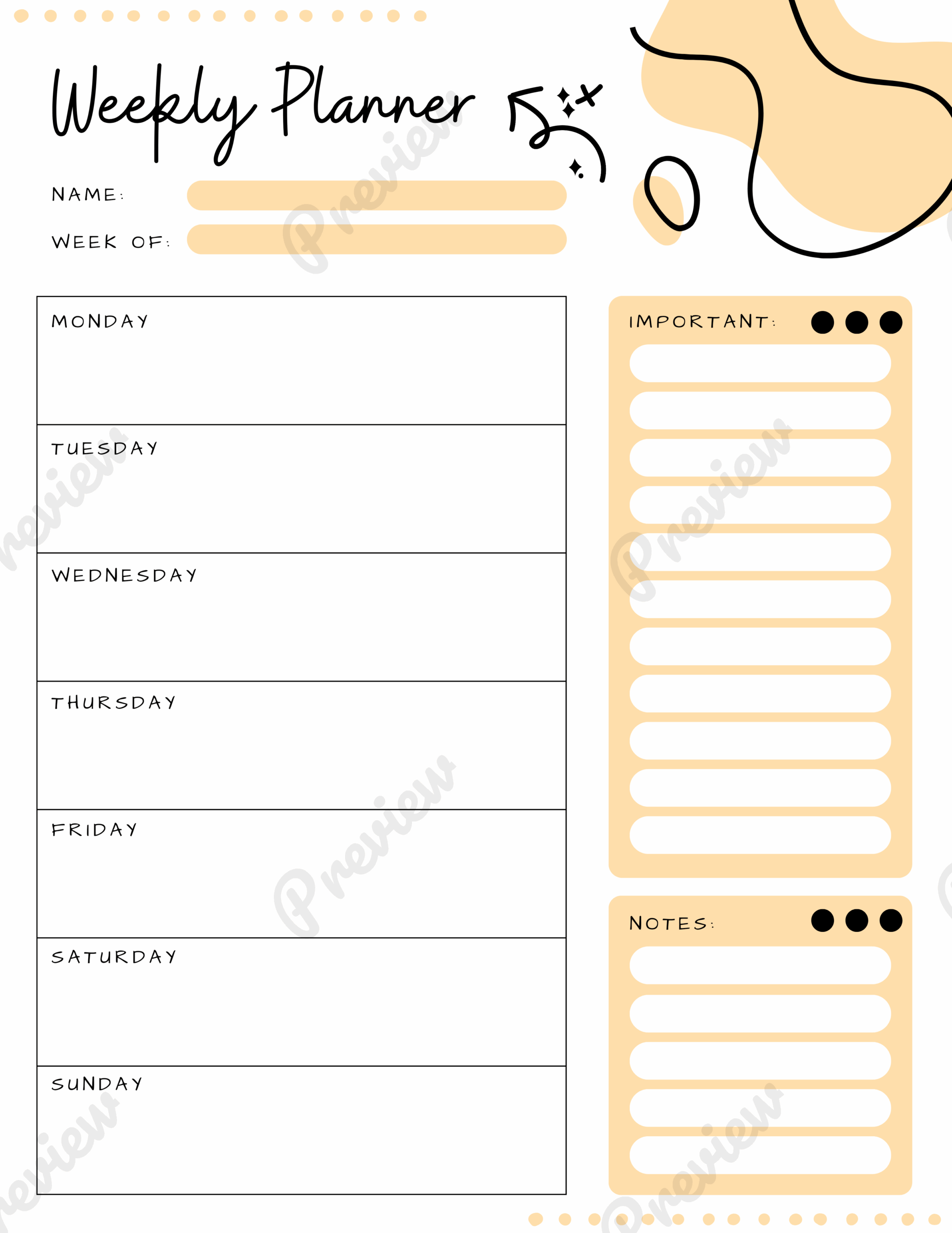 Simple Elegant Weekly Planner Printable Weekly Teachers Student Planner Made By Teachers