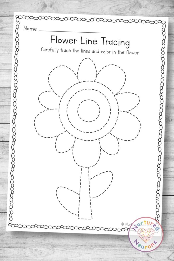 Simple Spring Flower Tracing Worksheet Preschool Printable Nurtured Neurons