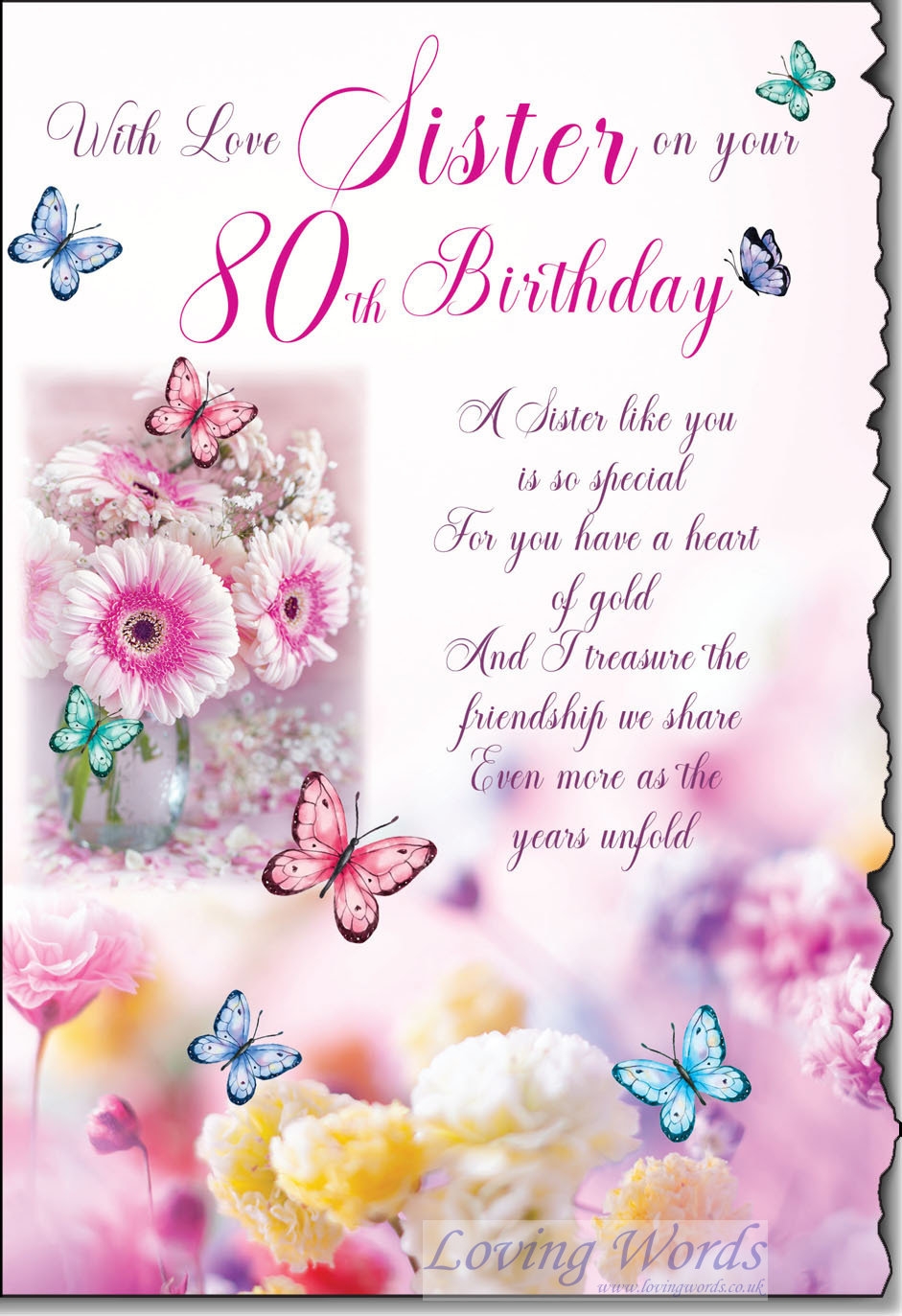 Sister 80th Birthday Wishes
