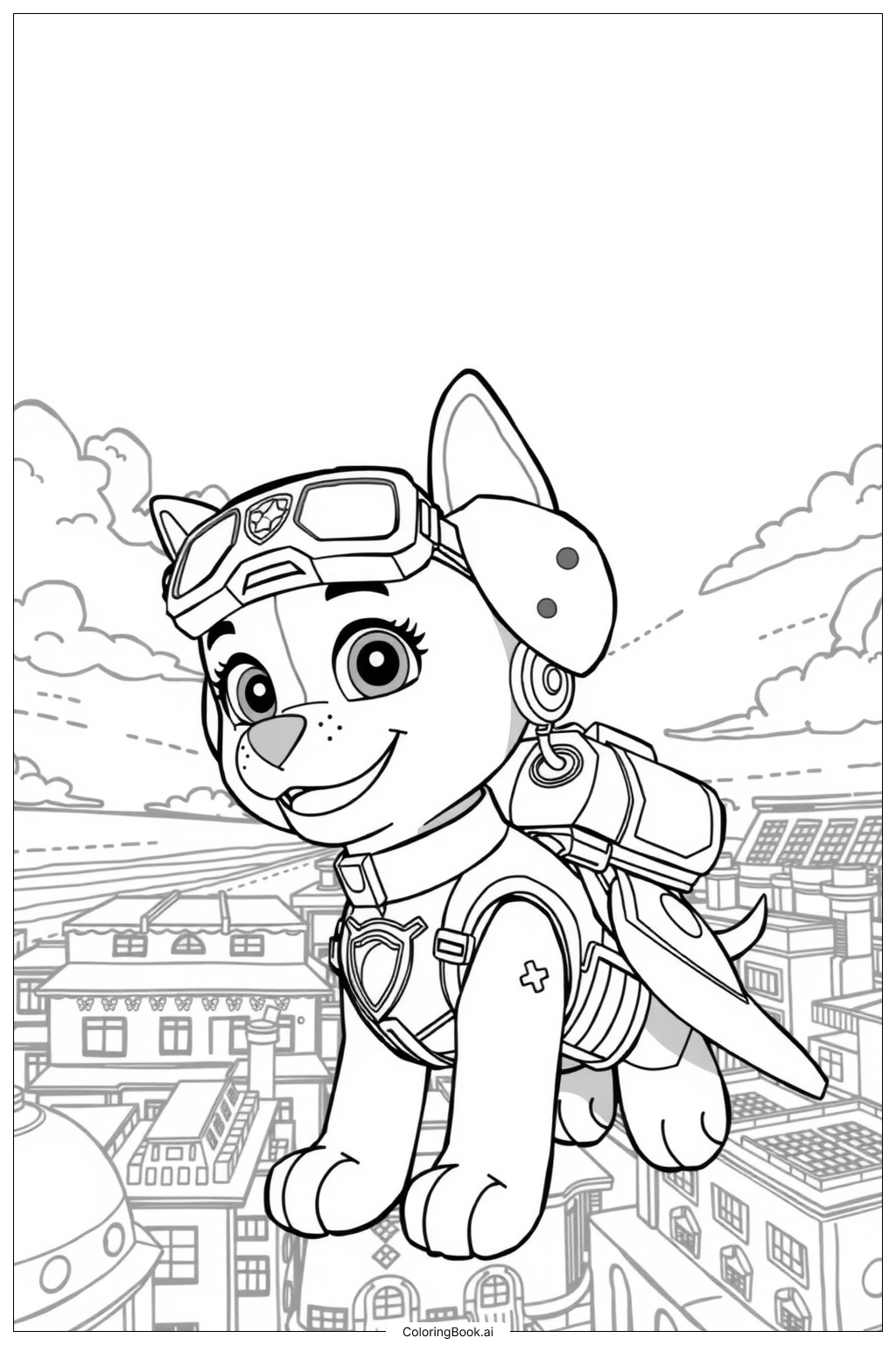 Skye Paw Patrol Flying High Coloring Page Free PDF PNG Printable Skye Paw Patrol Flying High Coloring Page Free PDF PNG Printable