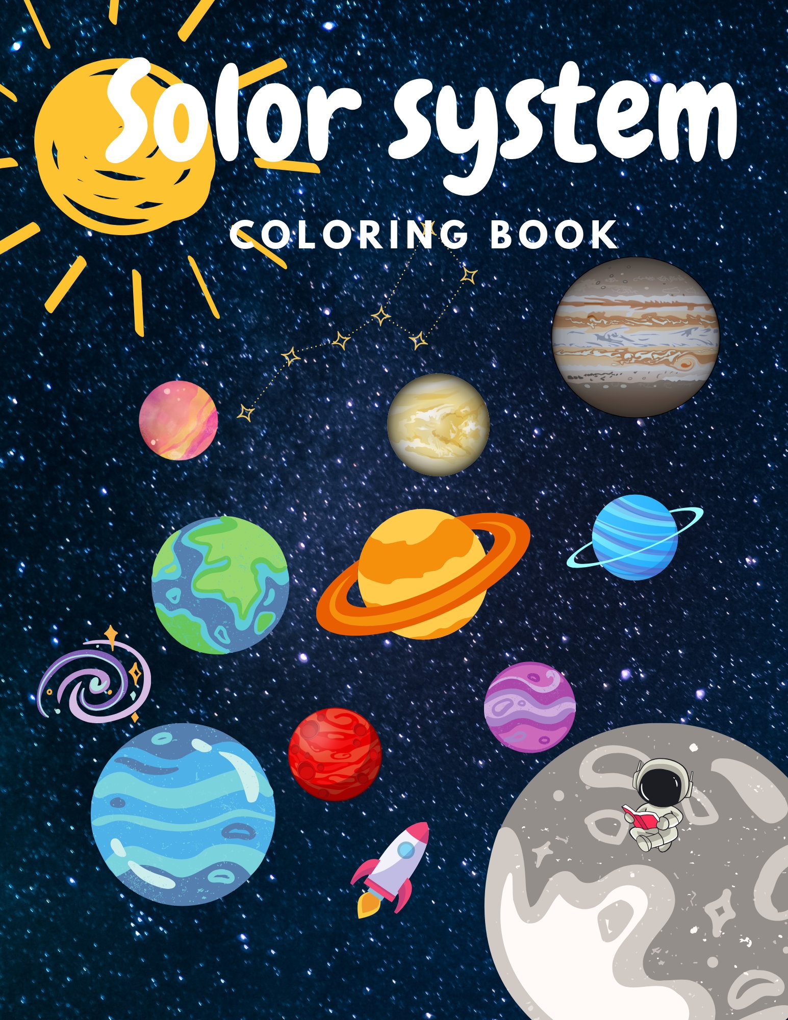 Solar System Coloring Book Etsy Solar System Coloring Book Etsy
