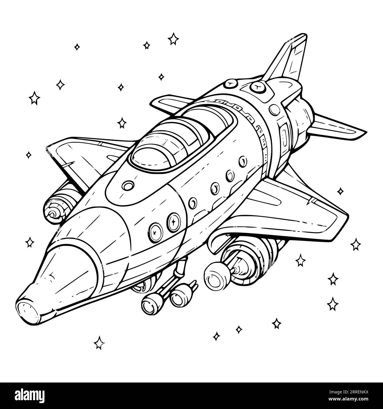 rocket ship coloring page