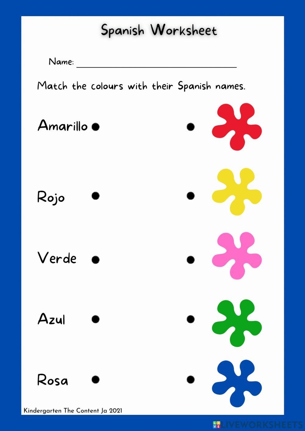 Spanish Colours Interactive Worksheet Live Worksheets Worksheets Library