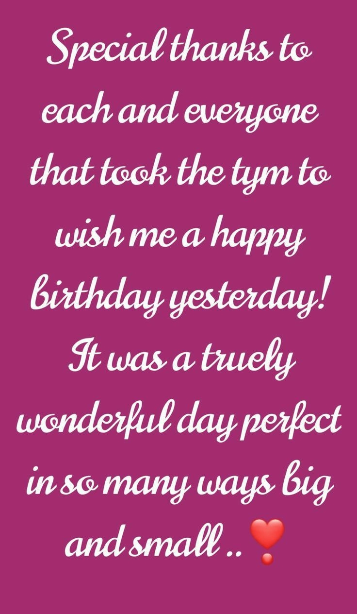 Special Thanks For The Birthday Wishes