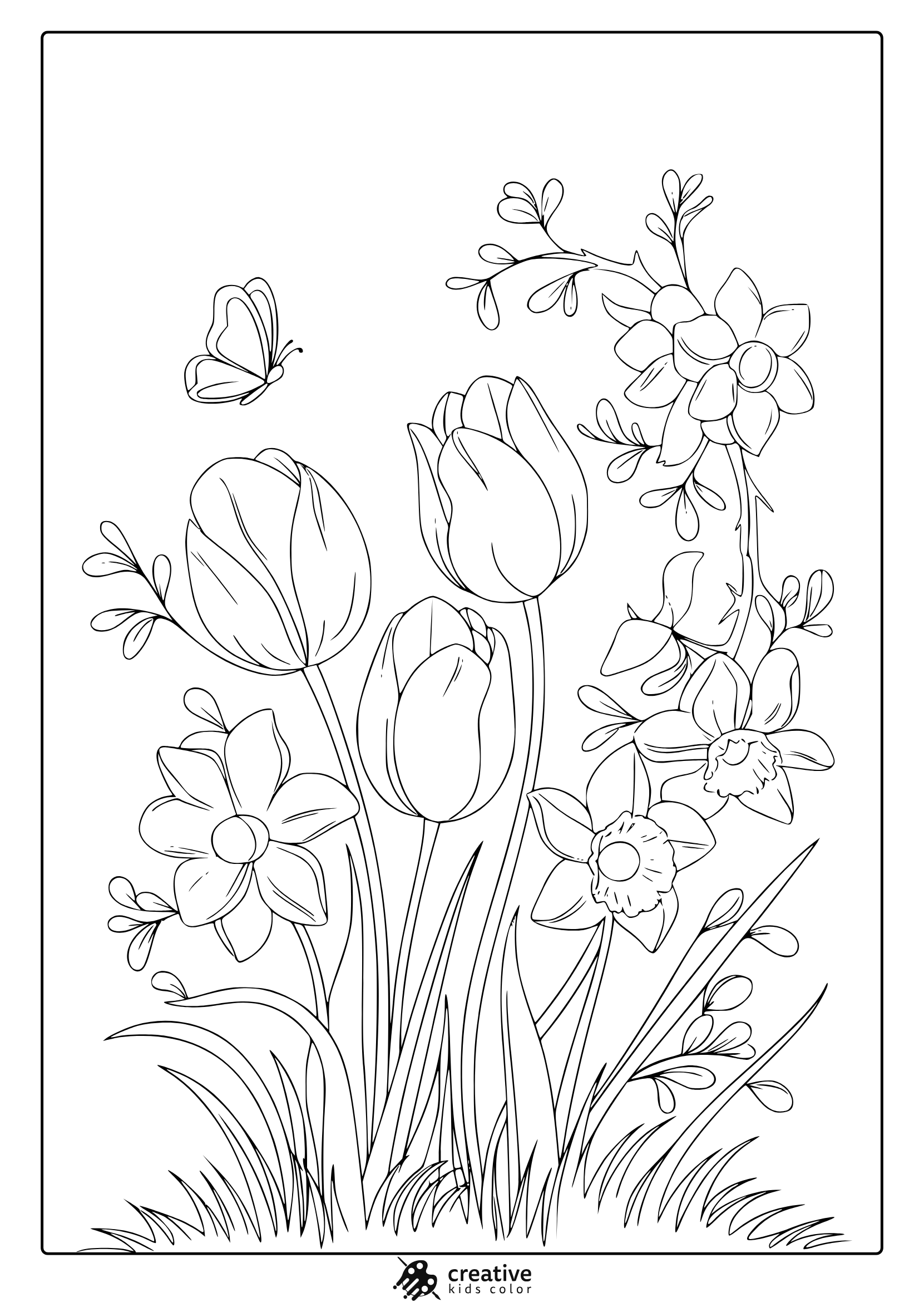 Spring Coloring Pages Free Printable PDF  Spring Coloring Pages Free Printable PDF